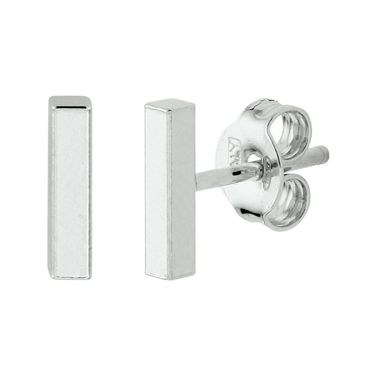 zilveren oorsteker balkje
