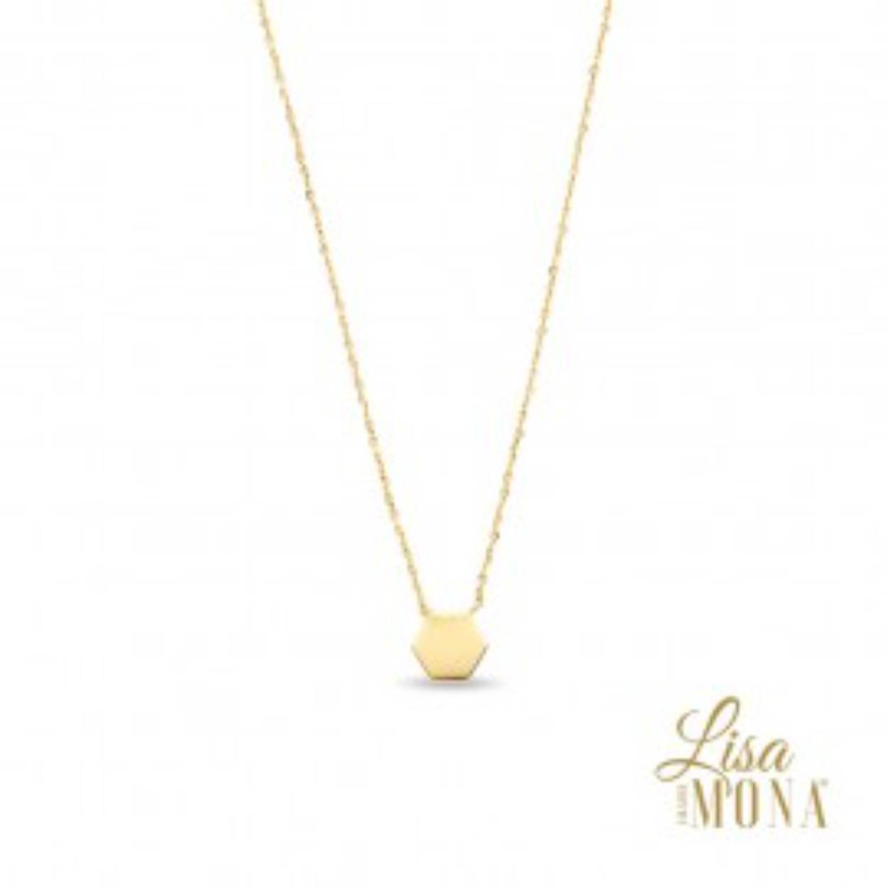 Lisa Mona collier 14kt klein rond graveerzeshoek 