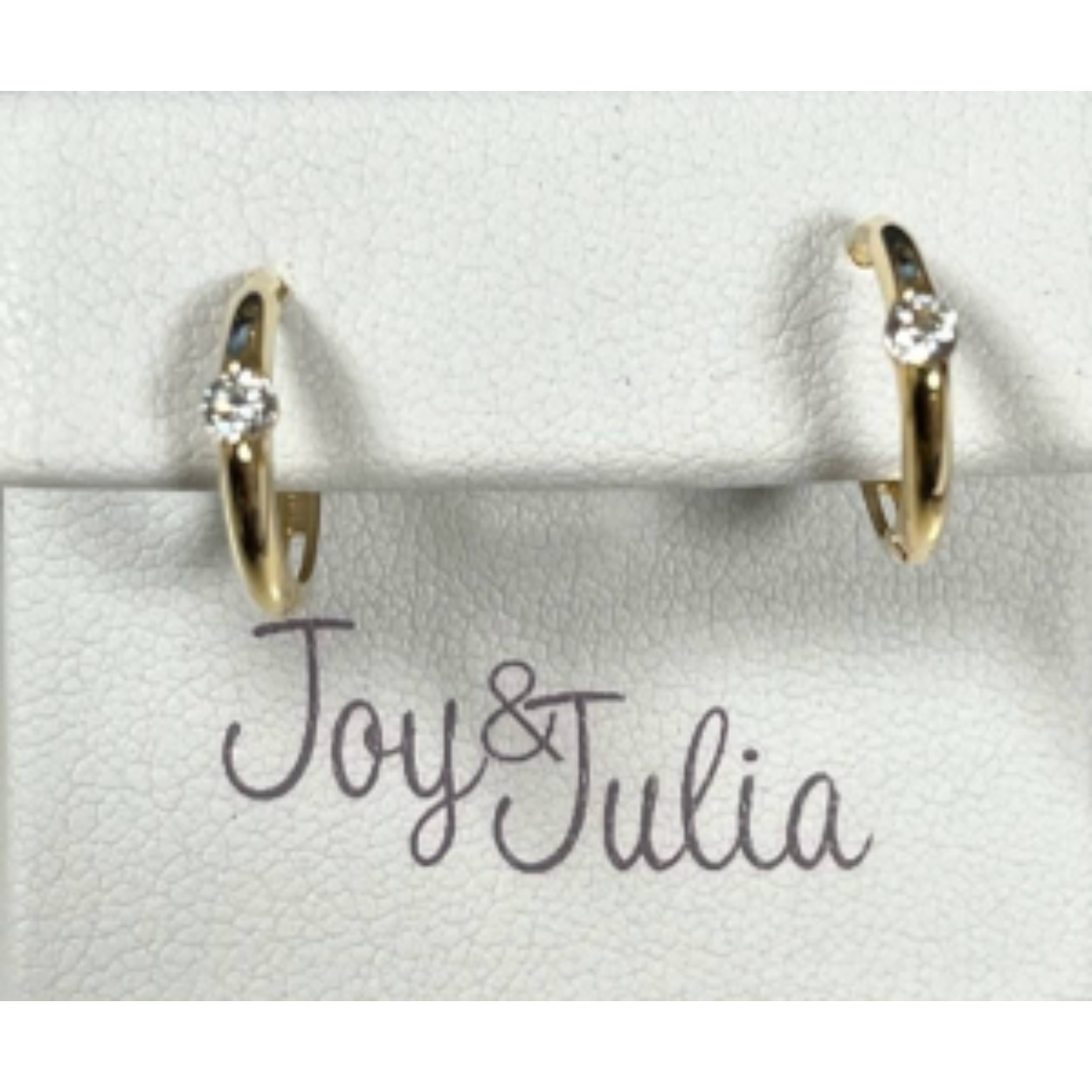 gouden J&J oorringen, klap+ zirconia