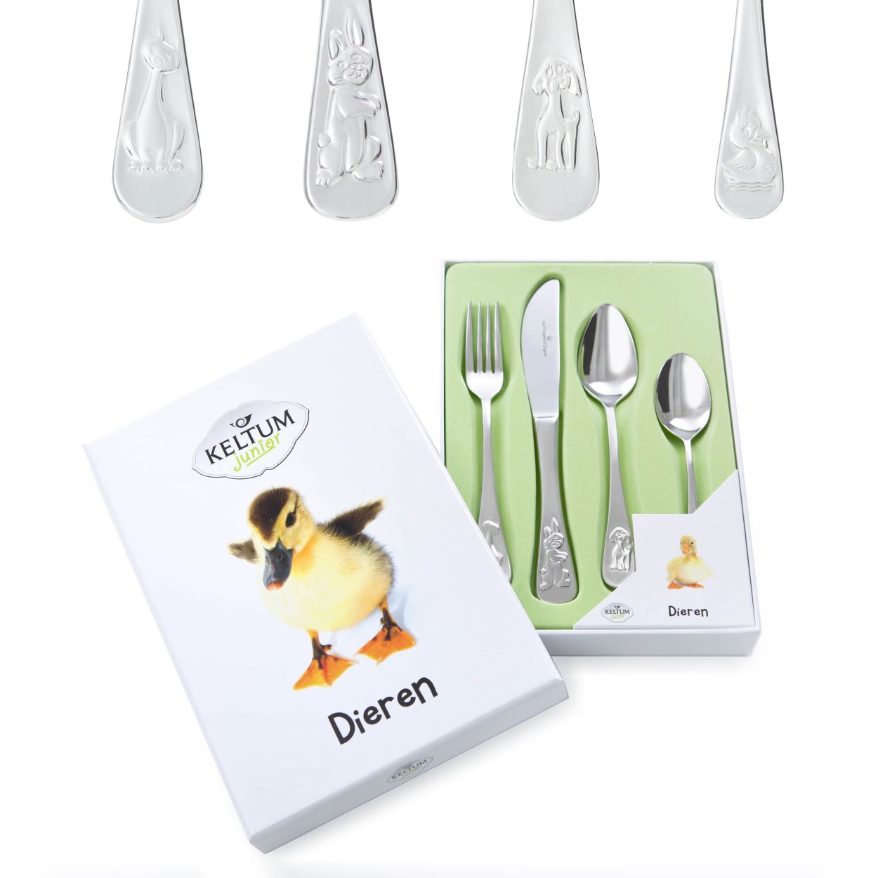 Dit 4-delig besteksetje met dierenthema is specifiek ontworpen voor kinderen. Het is gemaakt van hoogwaardig roestvrij staal en valt onder de categorie geboortegeschenken. Dit bestek is perfect voor dagelijks gebruik door kinderen en zorgt voor een leuke eetervaring. Geschikt om zelfstandig mee te leren eten.