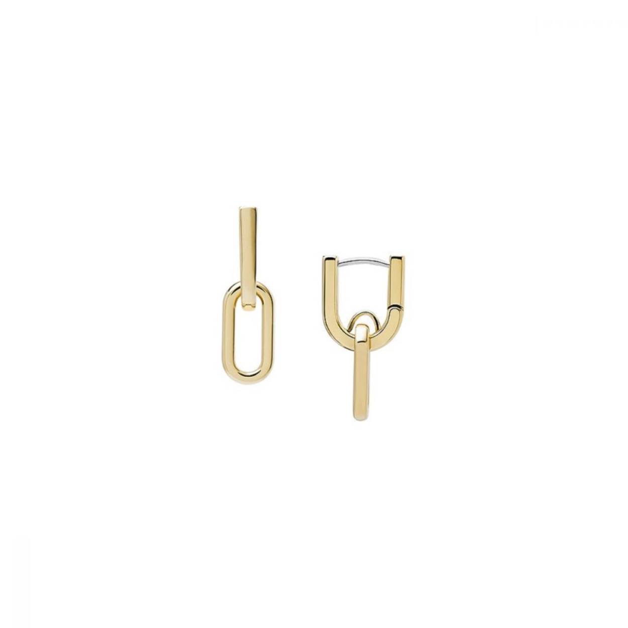 Our Fossil Heritage Jewellery collection celebrates bold and timeless design. These gold-tone dangle earrings feature our Heritage D-link design with a brushed finish.