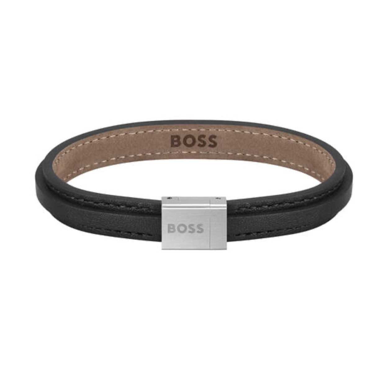 Hugo BOSS HBJ1580328M GROVER MANNEN ARMBAND 19CM. Een mooi sieraad gemaakt van Leder in de kleur Zwart. De Armband heeft een omtrek van 19 cm. 