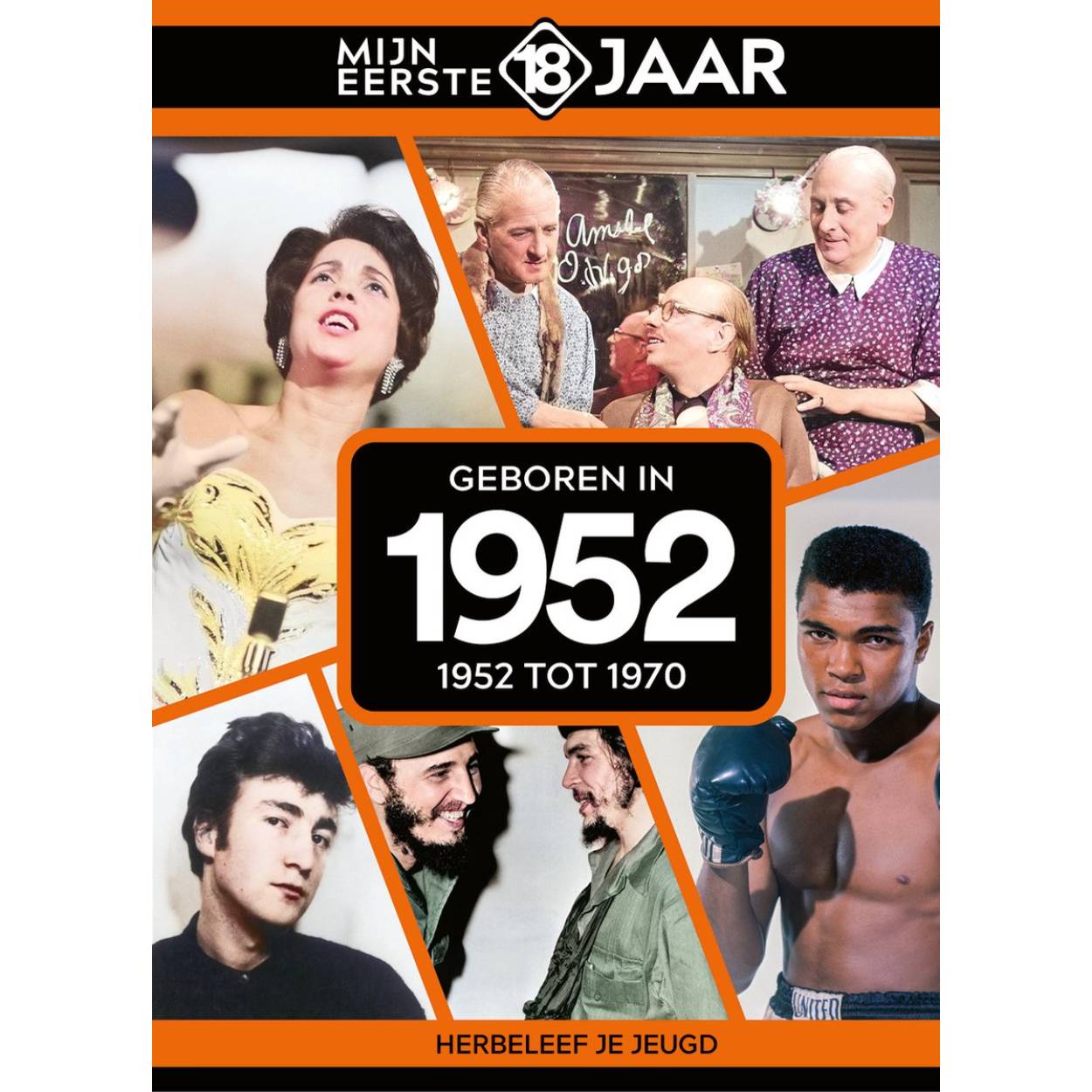 MIJN EERSTE 18 JAAR; GEBOREN IN 1952 De jaren van 1952 tot 1970 Mijn Eerste 18 Jaar is hét boek vol met ‘oh ja!’-momenten. Droom weg bij alle hoogtepunten uit jouw jeugd. Zo beleef je de meest spraakmakende momenten uit de eerste 18 jaar van jouw leven opnieuw. Aan welke hits, films en tv-programma’s heb je mooie herinneringen? Hoe was de mode toen, het straatbeeld en de rages? Welke sporthelden zijn je bijgebleven? En wat was het nieuws waar iedereen het over had? Mijn Eerste 18 Jaar staat boordevol jeugdsentiment. Met maar liefst 182 pagina’s aan kleurrijke foto’s, anekdotes en iconische beelden uit jouw jonge jaren. Ook hebben we per jaar de grootste hits voor je verzameld. Scan de code en beluister jouw hits. Begin met bladeren en herbeleef je jeugd!