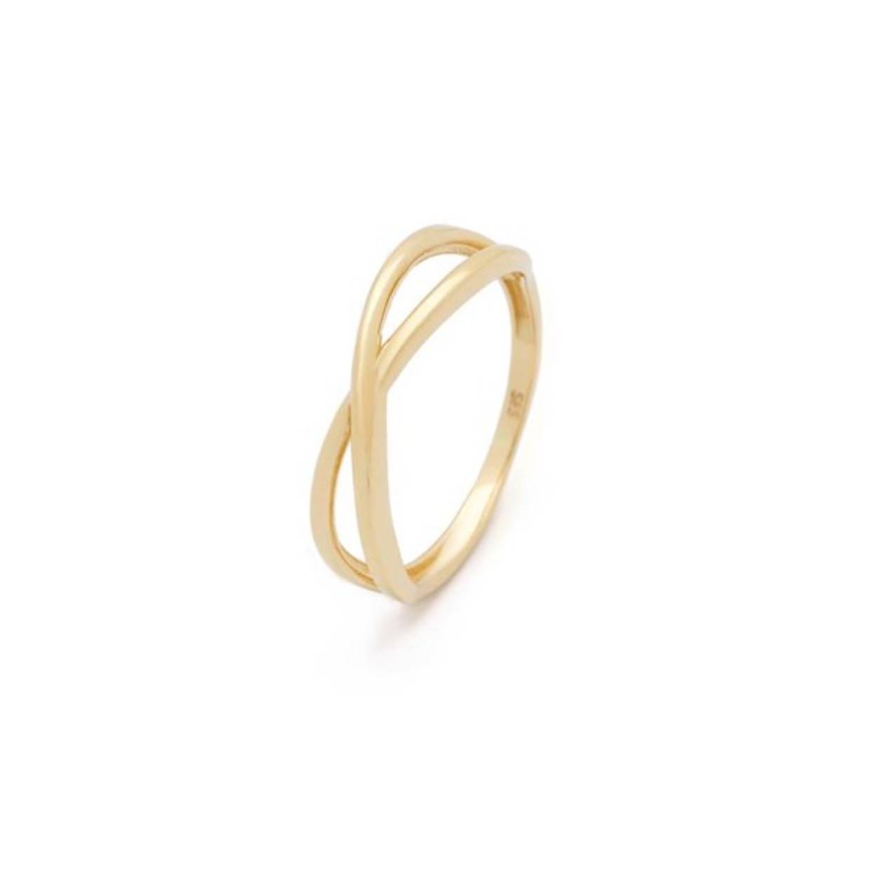 14k geelgouden ring in een kruis vorm
