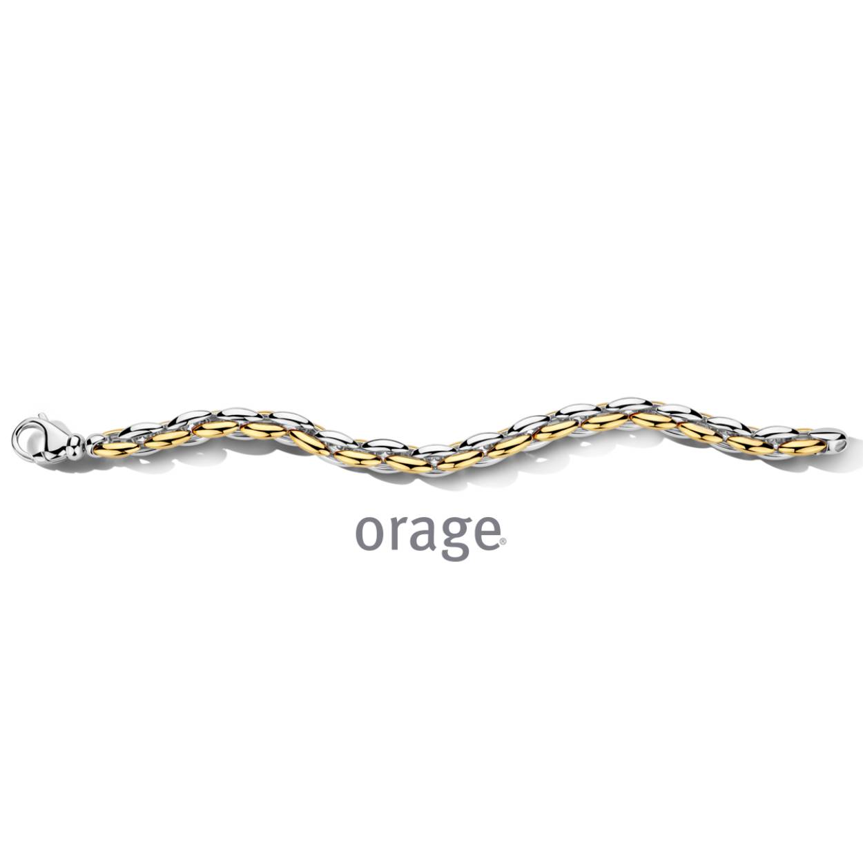 Orage armband in bicolor zilver op 22cm