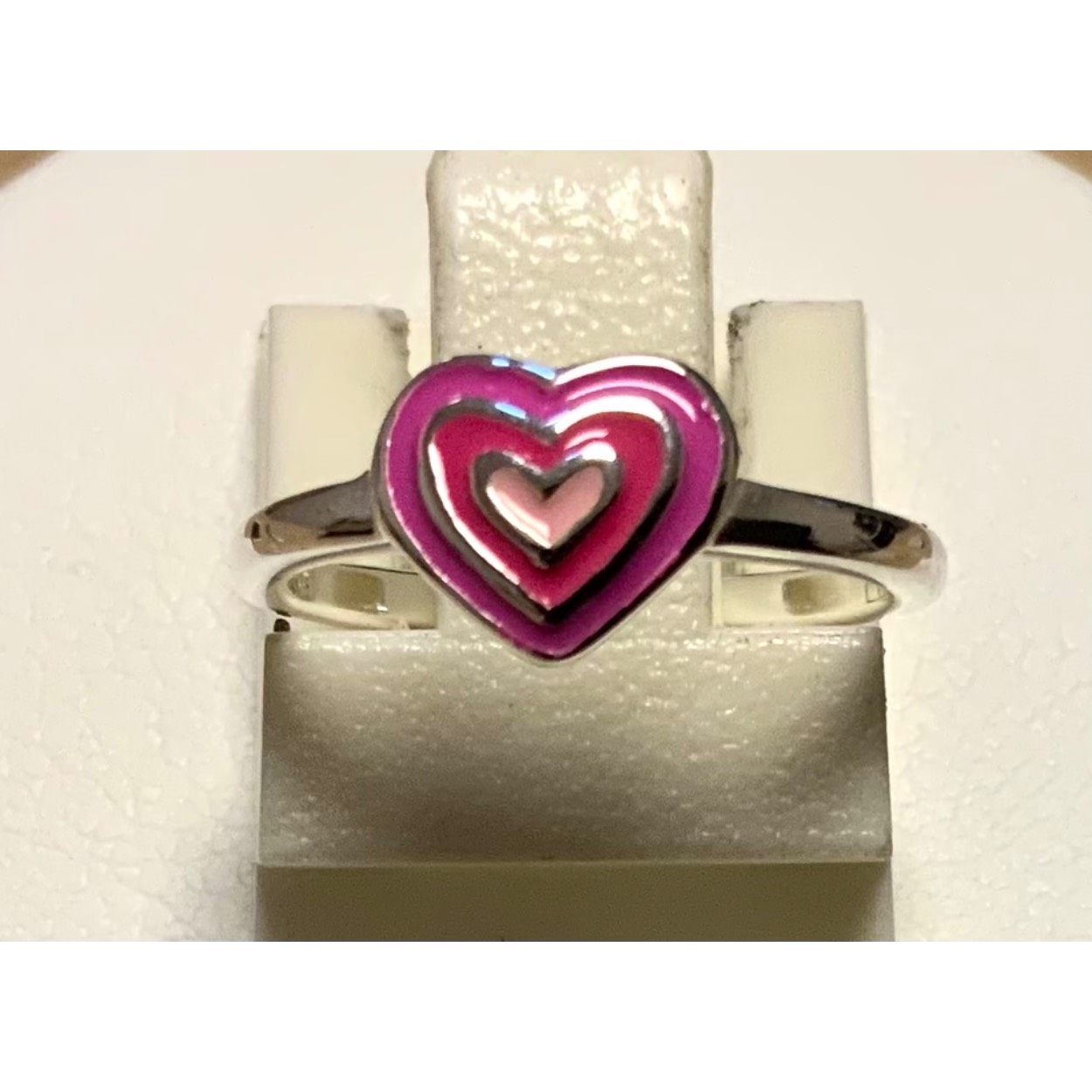 Ring hart roze emaille
