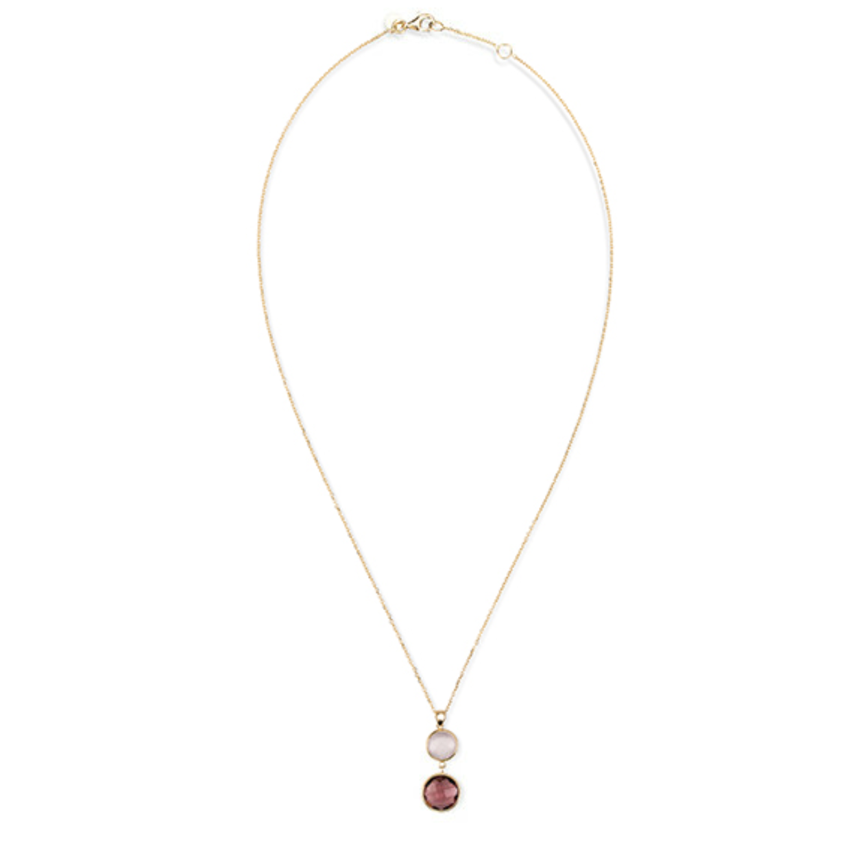 Italo Bottene 14 karaats geelgouden collier met echte edelstenen, 2 soorten roze quartz.
Draag dit prachtige collier in combinatie met de andere exclusieve sieraden uit de collectie van Italo Bottene.