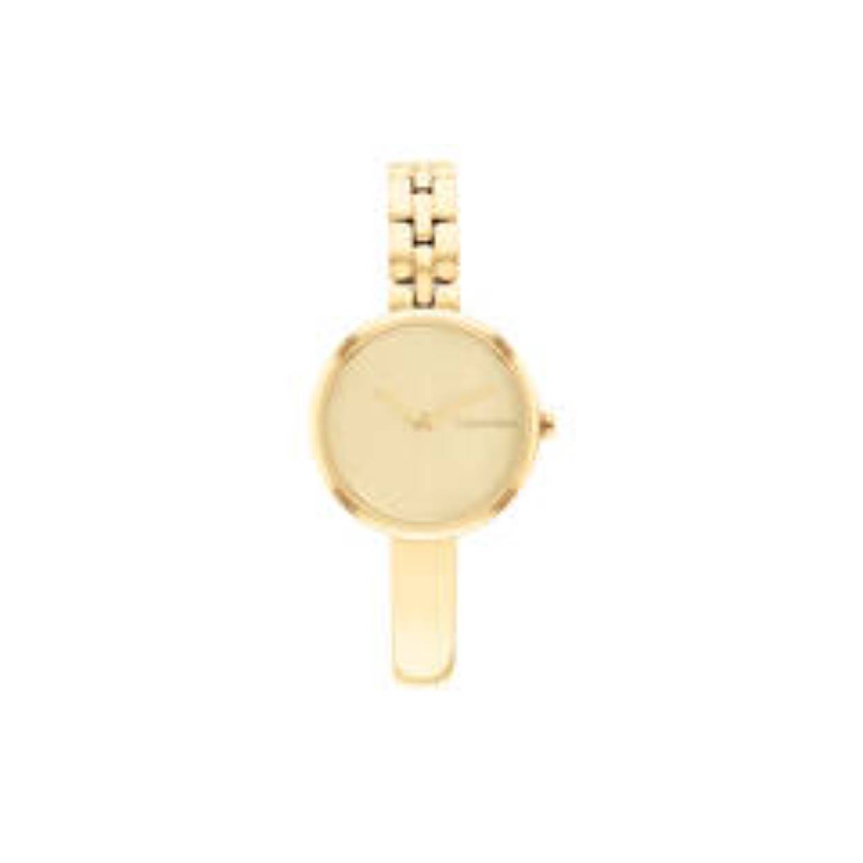 Calvin Klein CK25200279 Dames Staal Horloge 28mm 
Dit Calvin Klein dameshorloge met nr CK25200279 is een chique ontwerp. De ronde goudkleurige stalen kast heeft een gladde goudkleurige bezel. Op de champagne brushed wijzerplaat is de merknaam gedrukt en de tijd wordt aangegeven met hele fijne wijzers. Aan de stalen kast zit een goudkleurige half bangle, half schakelband. Het sierlijke horloge heeft een mineraalglas, een doorsnee van 28mm en is 3 ATM.

OVER CALVIN KLEIN
Calvin Klein is een wereldwijd lifestylemerk dat gewaagde, vooruitstrevende idealen en een verleidelijke, vaak minimalistische, esthetiek nastreeft. Calvin Klein werd groot in de jaren 70 door haar mode- en merkjeans collecties. In de jaren 80 lanceerde Calvin Klein haar spraakmakende ondergoed dat uitdrukkelijk van logo ’s voorzien was. Vanwege het grote succes is het merk ook succesvol uitgerold in Accessoires, Parfums, Home, Brillen, Golf, Horloges en Sieraden.
Sinds de oprichting in 1968 door Calvin Klein, heeft het merk haar reputatie opgebouwd als leider in de Amerikaanse mode, dankzij een cleane esthetiek en innovatieve ontwerpen. Calvin Klein wil haar publiek verleiden en inspireren door middel van provocerende beelden en opvallende ontwerpen die prikkelen. 

SPECIFICATIES:
- Mineraalglas
- Goudkleurige kast
- Champagne wijzerplaat 
- Goudkleurige bangle/schakelband
- Ronde kastvorm, Ø 28mm
- 3 ATM