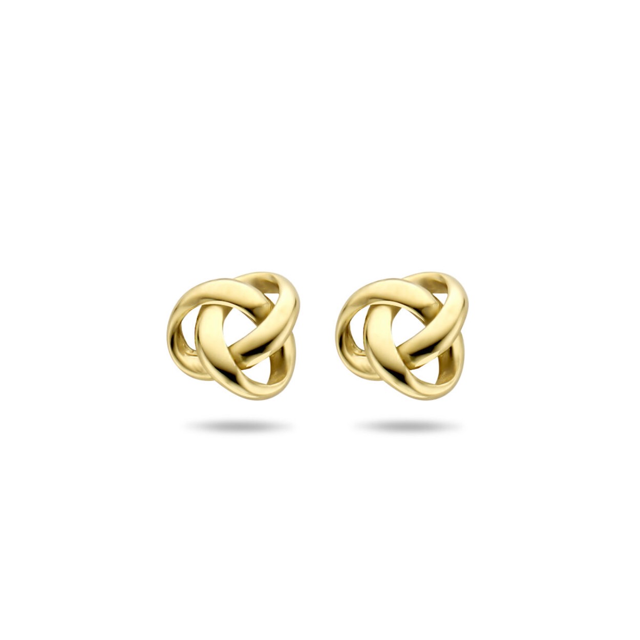 Geelgouden 14 k oorknoppen knoop 