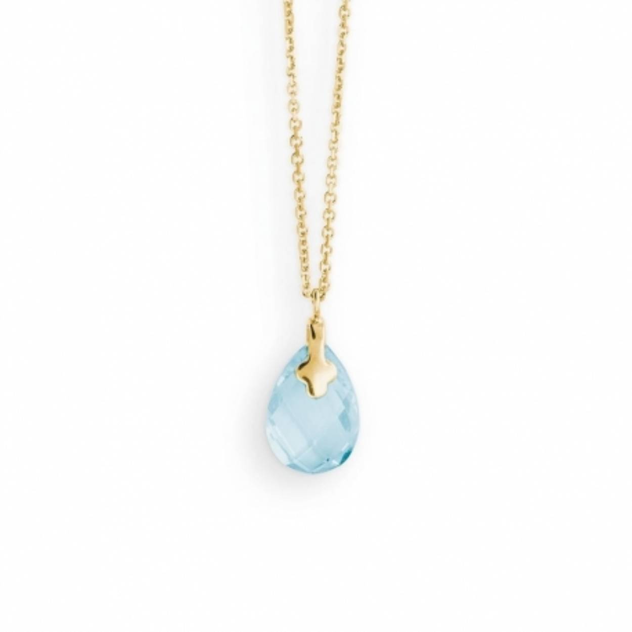 Gouden collier van 45 cm met hanger topaas