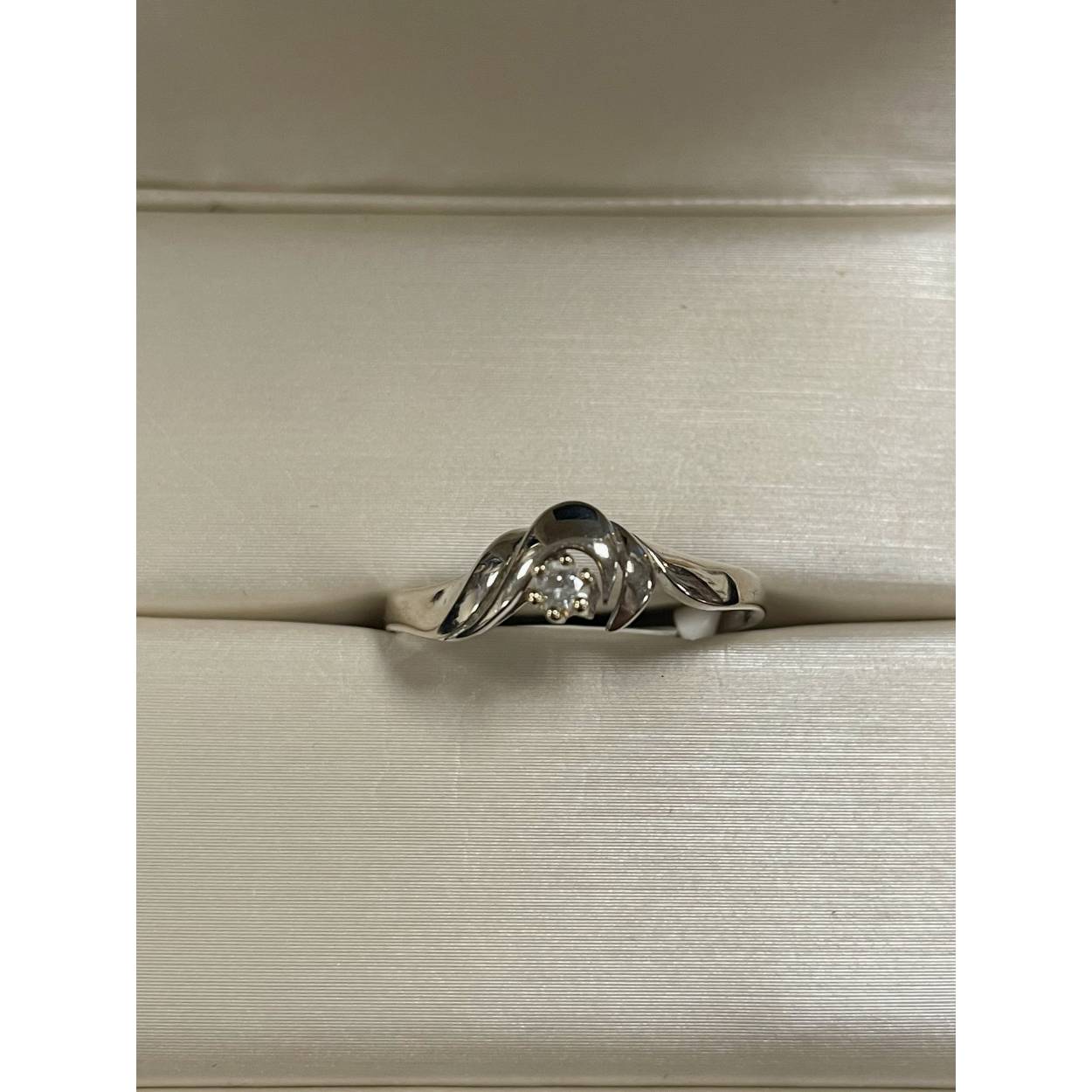 VINTAGE witgouden ring met diamant