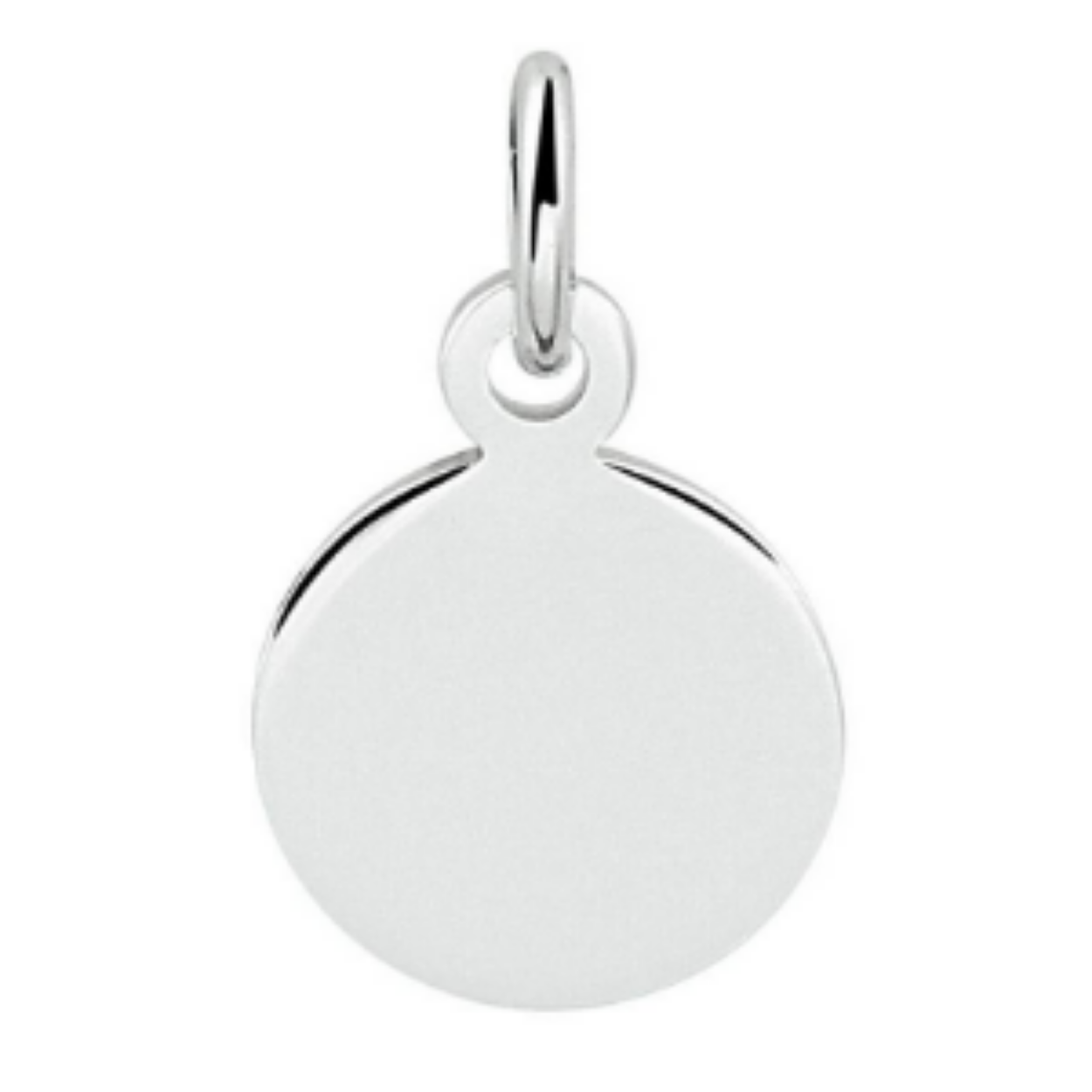 Gerhodineerd 925 zilveren ronde graveerhanger.