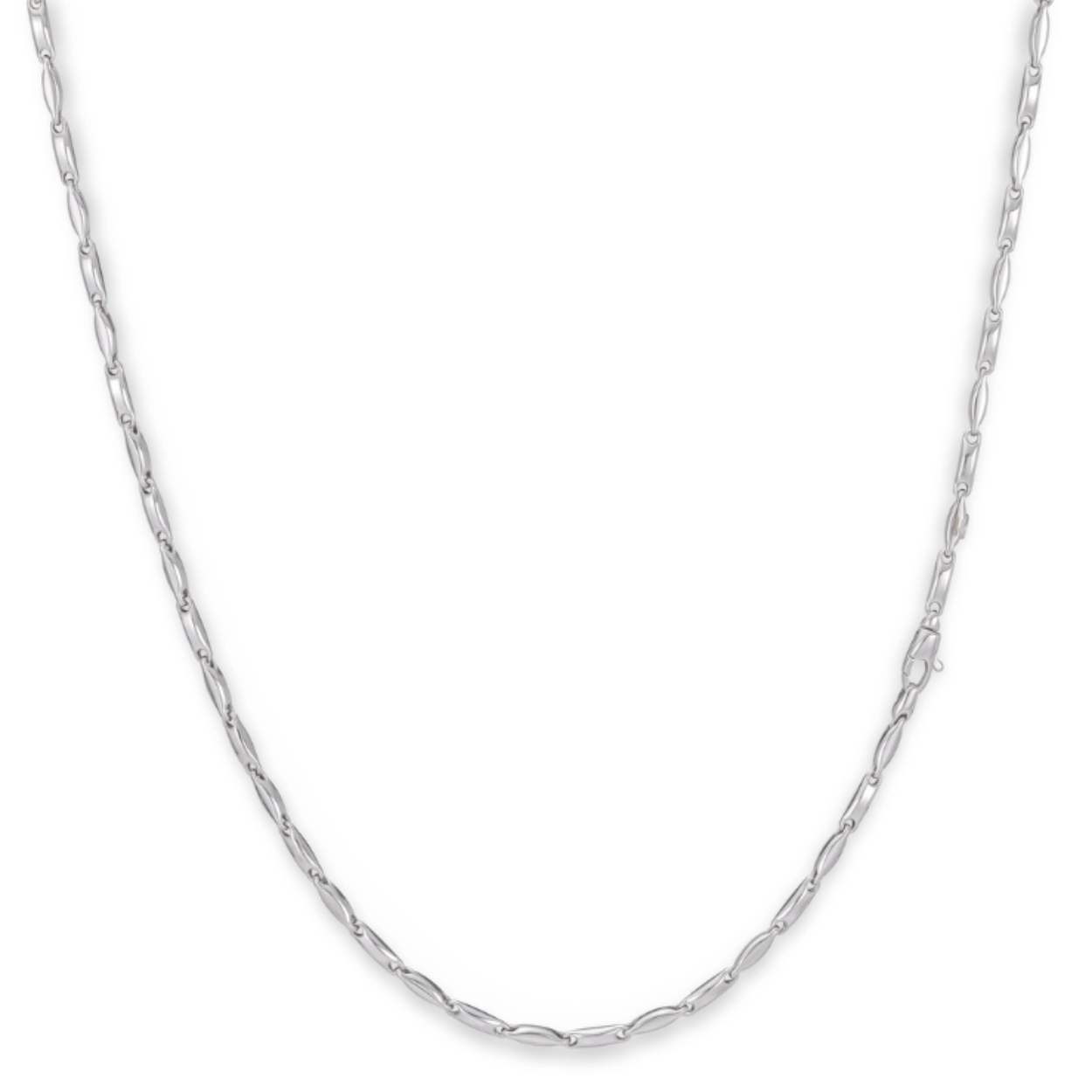 Prachtig 14krt witgouden fantasiecollier van het merk Monzario. De lengte van het collier is 45 cm. 

Referentienummer: 84CWIT