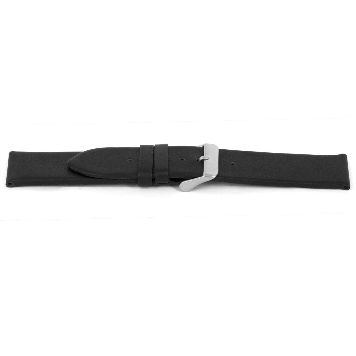Zwarte kalfslederen horlogeband waterdicht met zilverkleurig edelstalen gesp.
Kleur band: Zwart
Band dikte: 3.9mm
Band lengte: 75/115mm
Band breedte: 22x22mm
Gesp: Edelstaal Mat
Bekleding binnenband: Glad leer zwart
Gestikt: Nee
Pushpin: Exclusief
Hypo allergisch: Ja
NFC Chip: Ja
EAN: 4780263147228