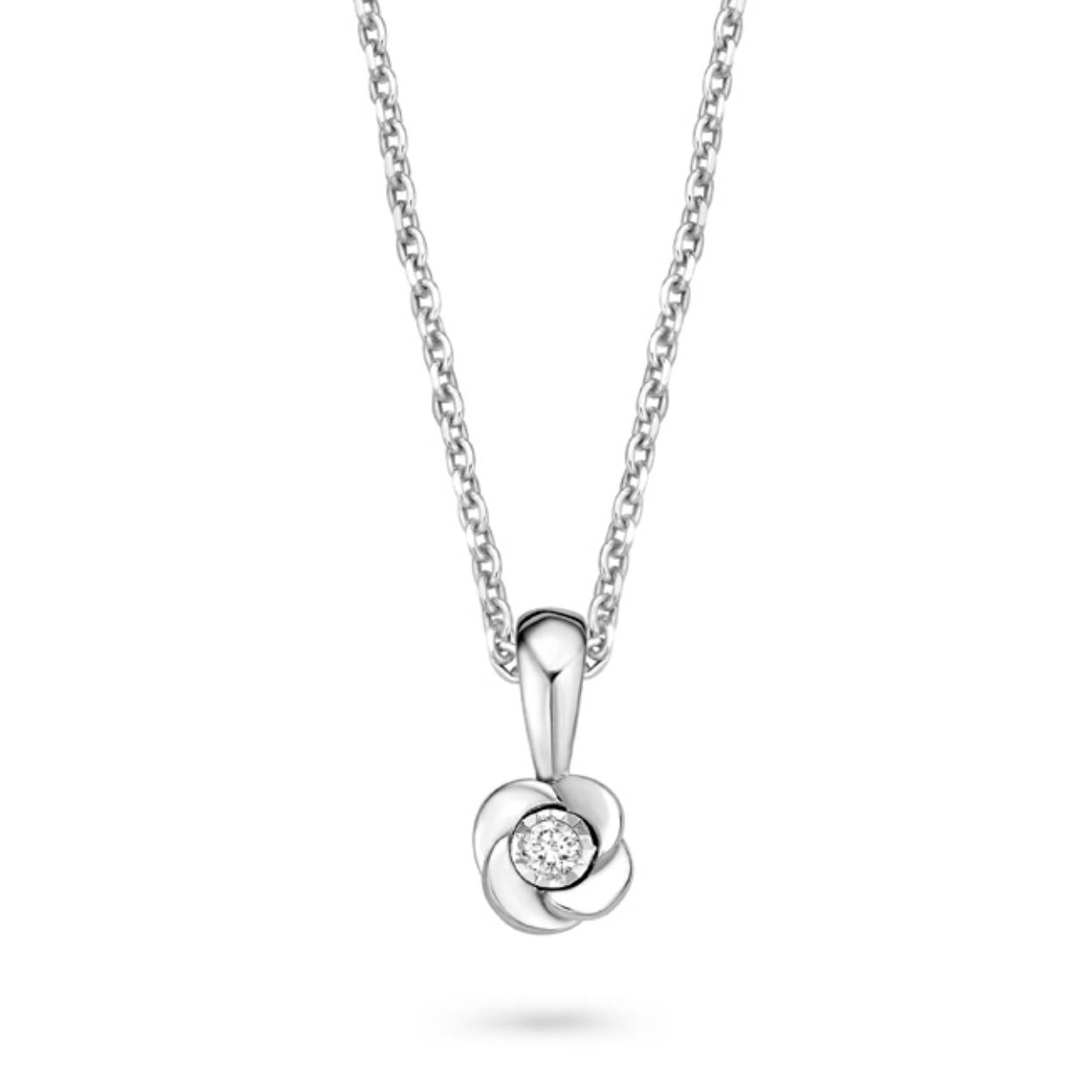 614.101A 
Zilveren hanger met diamant