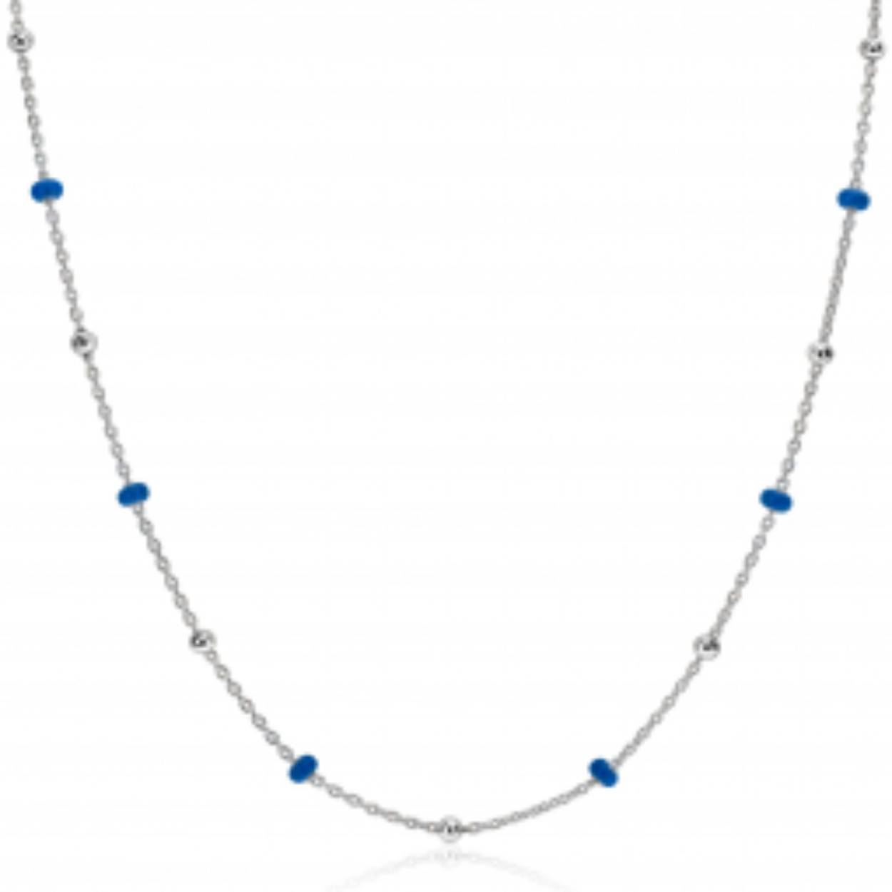 BLAUWE BOLLETJES COLLIER