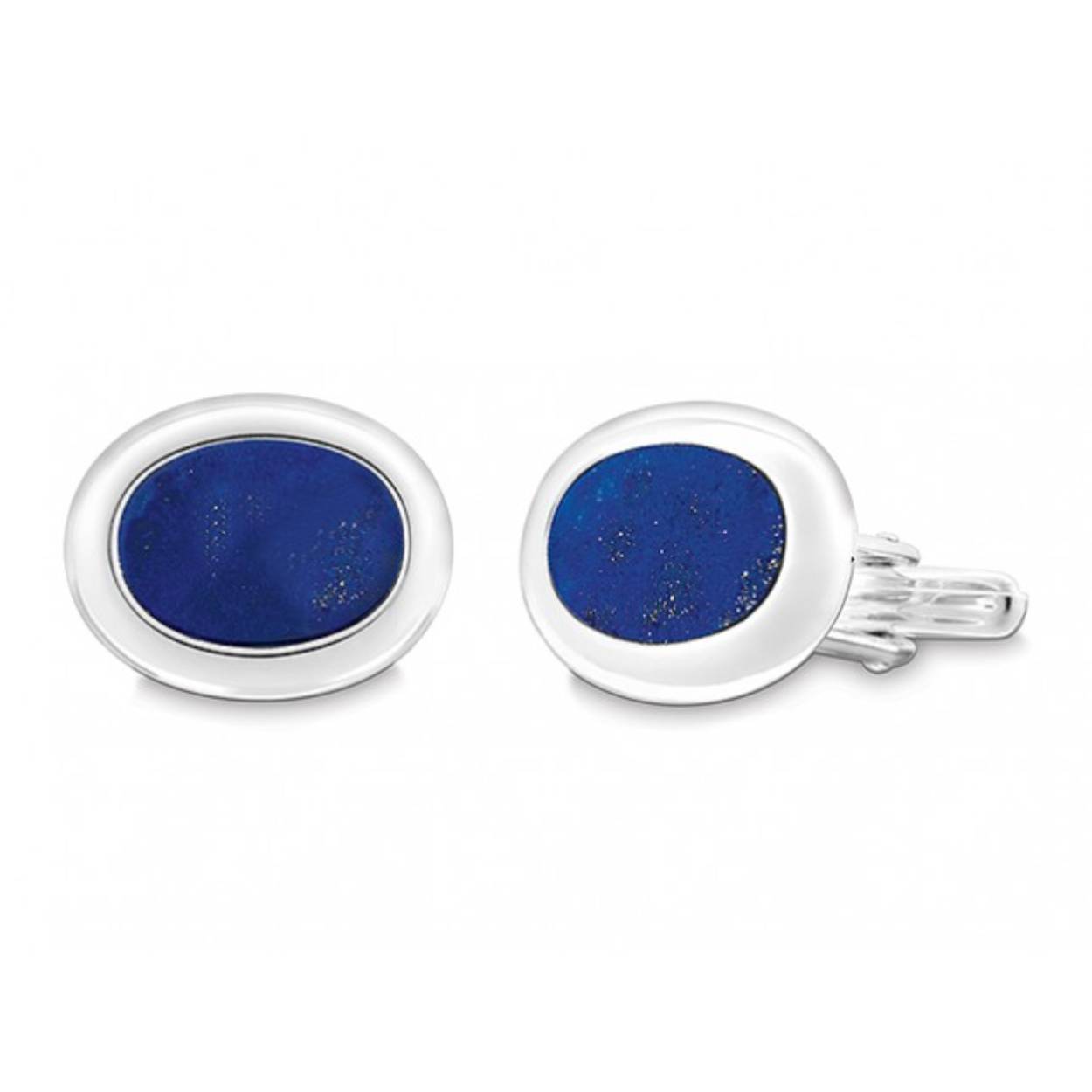 zilveren manchetknopen met Lapis Lazuli