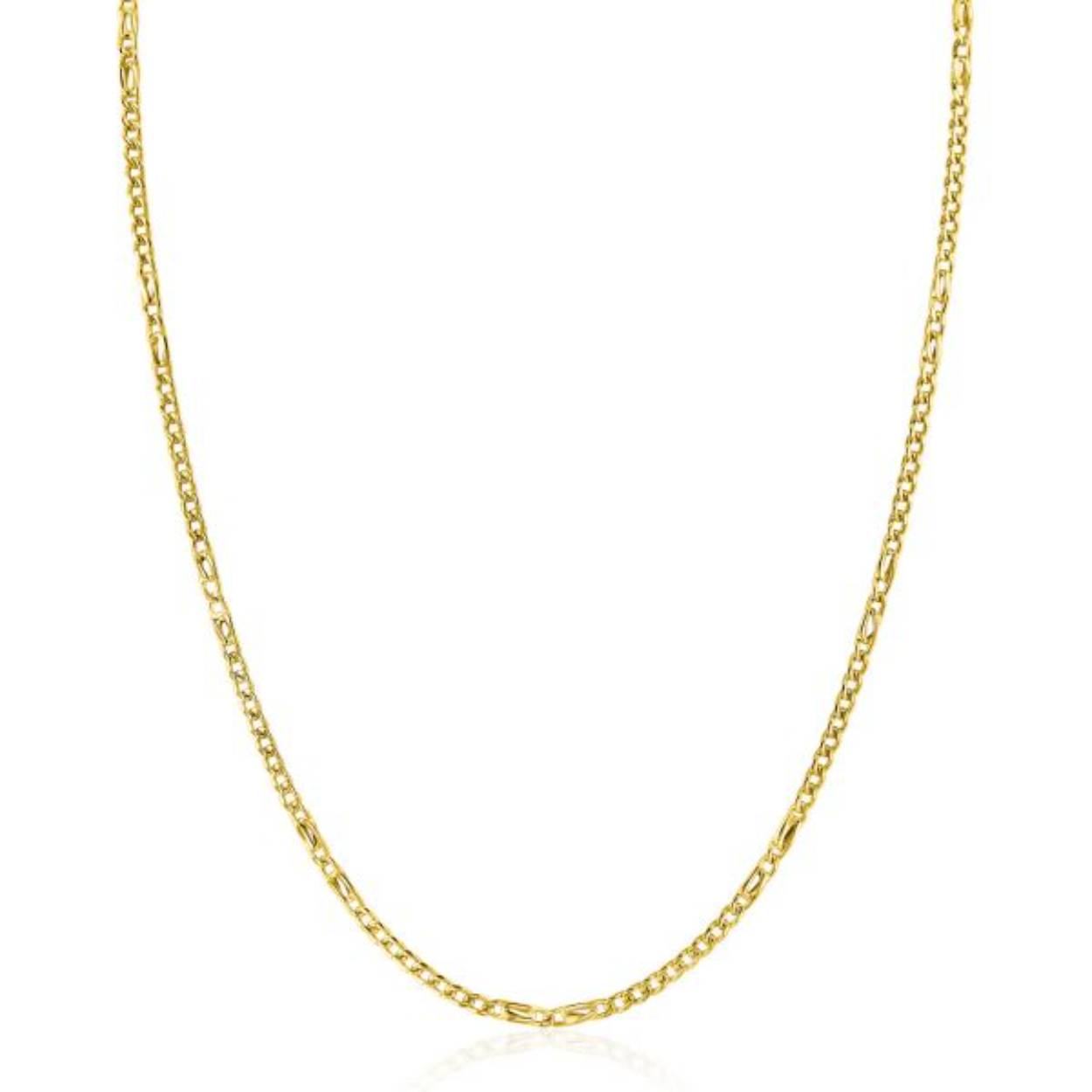 ZINZI Gold 14 karaat gouden massieve ketting met gourmet schakels gecombineerd met trendy valkenogen van 2mm breed. De lengte van de ketting is te variëren tussen 41 en 43cm. Vervaardigd van geheel 14 karaat goud (585). En herkenbaar 'Zinzi' door het kleine gouden Zinzi hartje bij de sluiting.