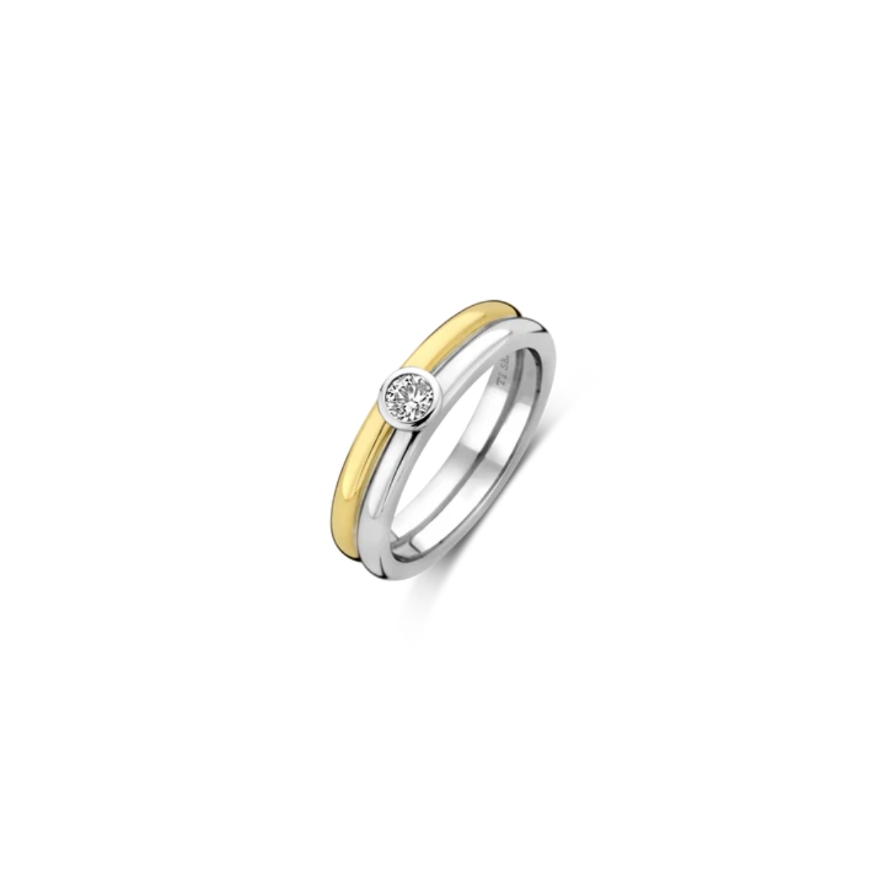 Ti Sento Ring Bicollor met steen maat 54