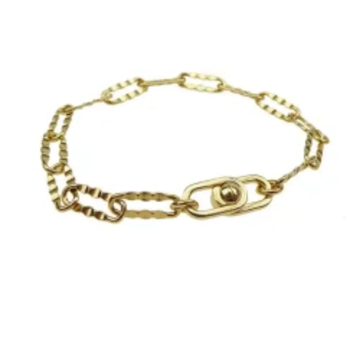 Een spannende ketting (ongeveer 6 mm breed) met magneetslot die mooi aansluit op de ketting. Het slot is zeer veilig - kan niet uit elkaar worden getrokken - moet behoorlijk worden opgetild - alles uitgevoerd in 18 karaats verguld sterling zilver.

