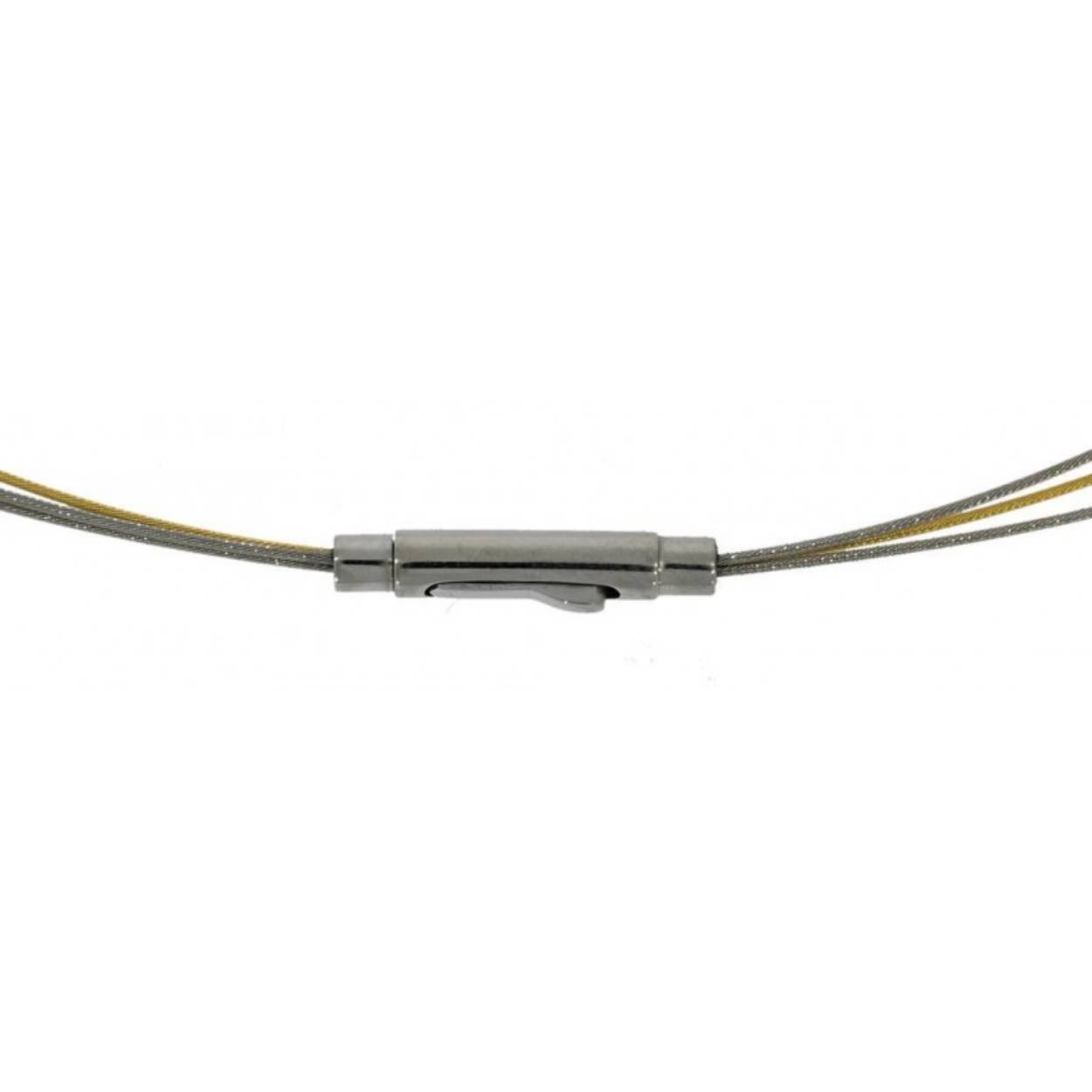 Staal 3 draads-collier : 2 staalkleur en 1 goudkleur 45 cm