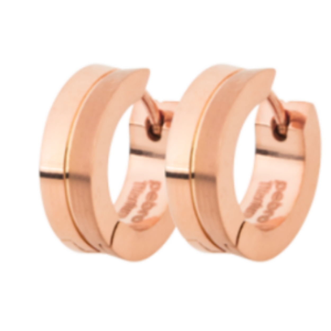 Titanium oorringen Rosé PVD