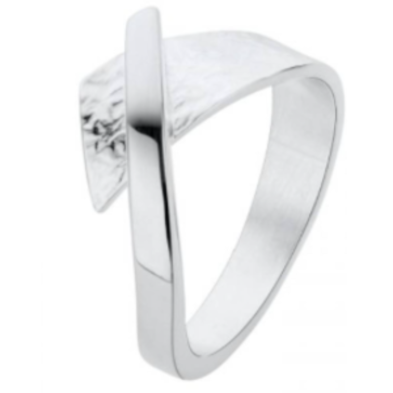 Zilver Nol ring V model onder folie