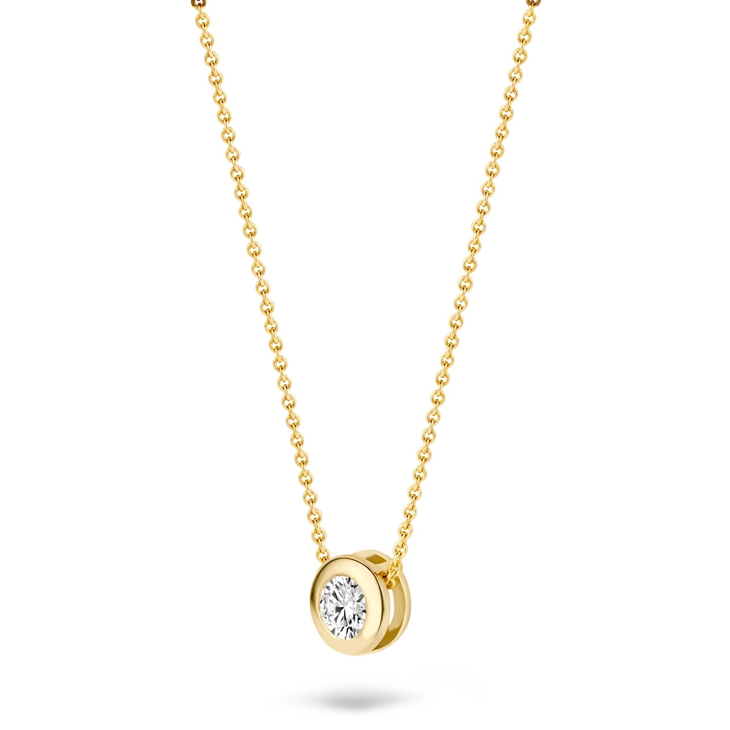 Blush Collier 14k geelgoud met zirkonia (42cm)