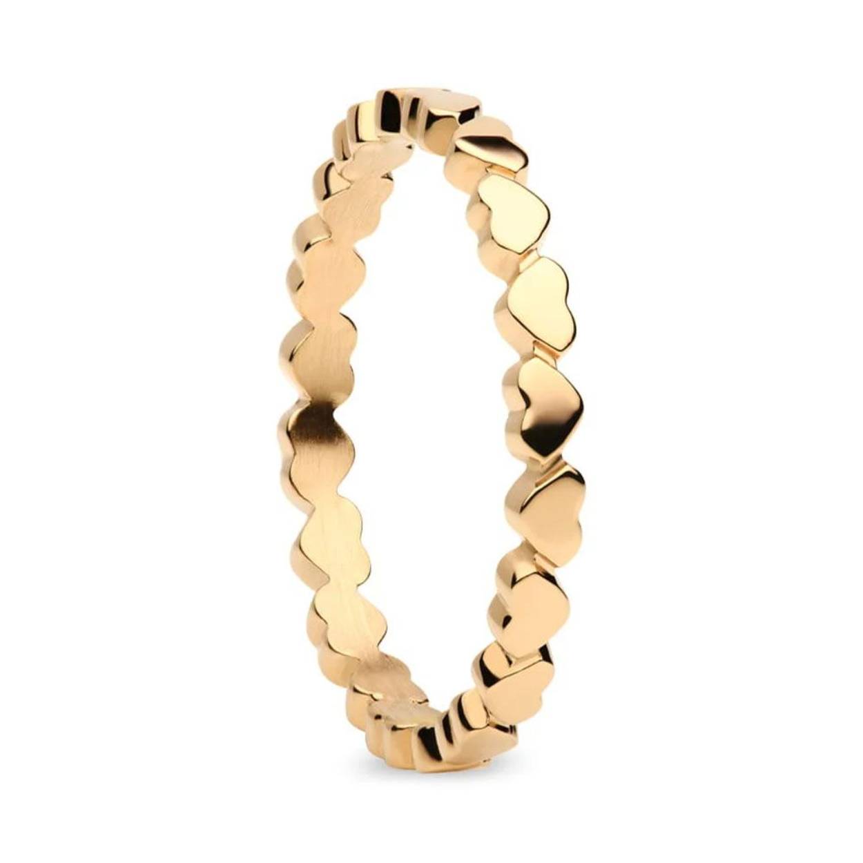 Edelstaal bering ring hearts gl./gd. mt.8 578-20-81