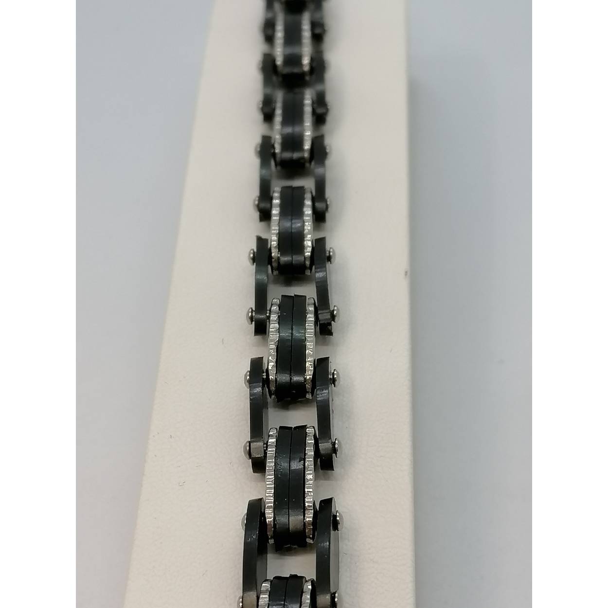 staal armband met leer 