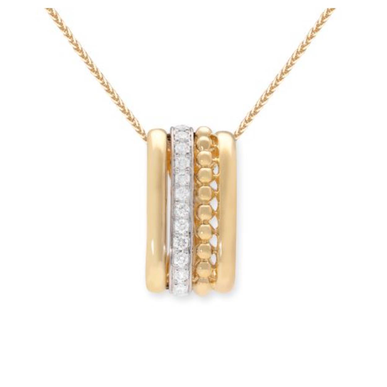 14krt. bicolor hanger met diamant (excl. collier)