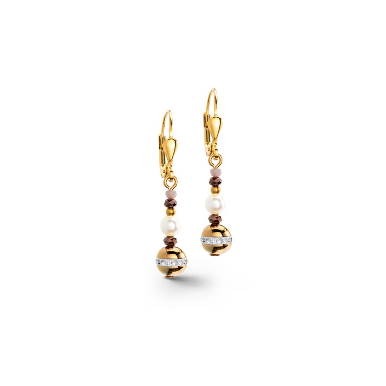 Coeur de Lion Pierced earrings Standard | Brown-Gold