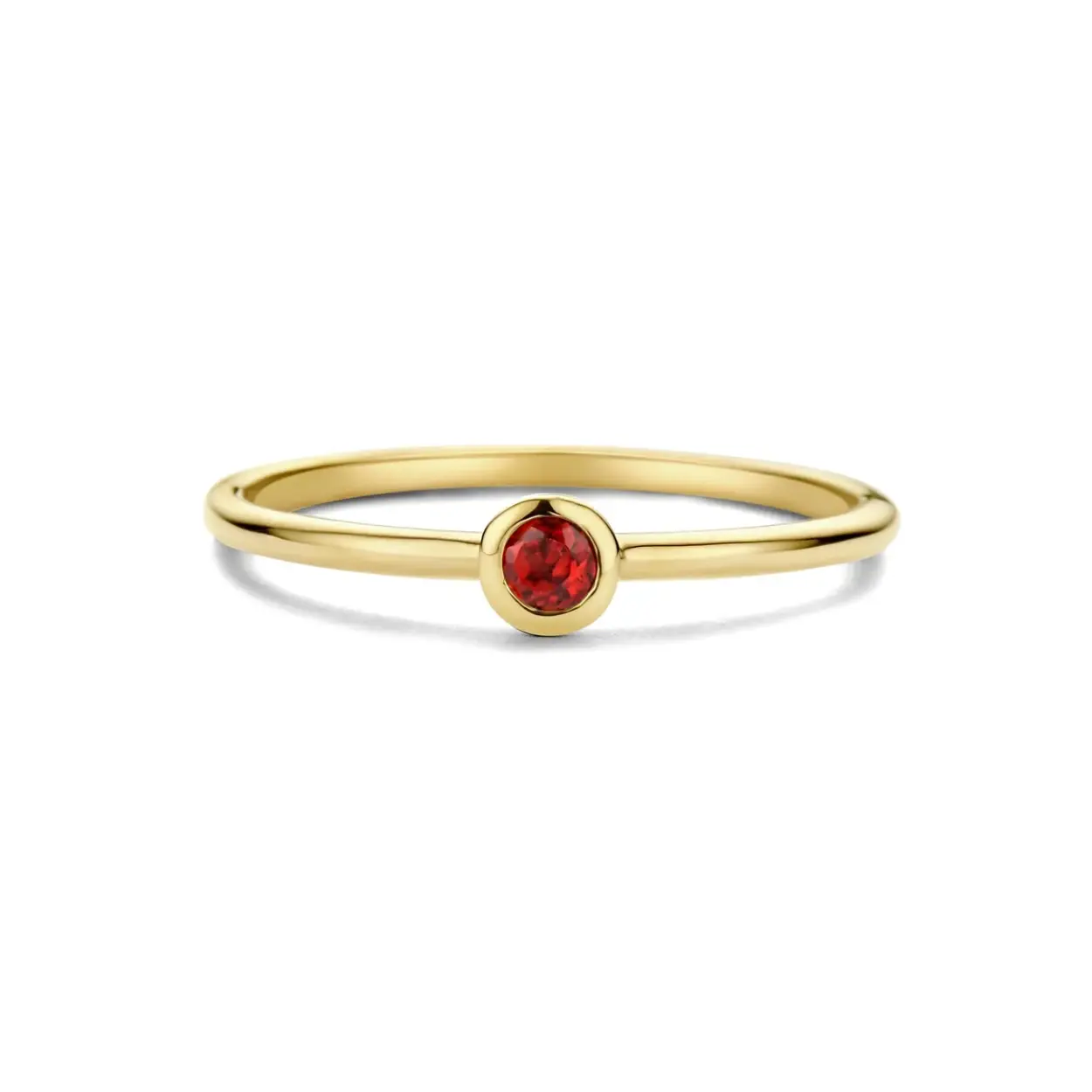 Gouden ring met geboortesteen van Januari Granaat