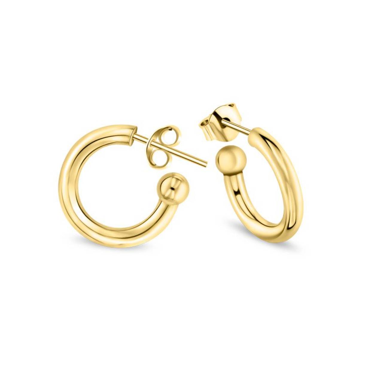 My imenso zilveren oorstekers ringen goldplated 15mm MYI-1200541