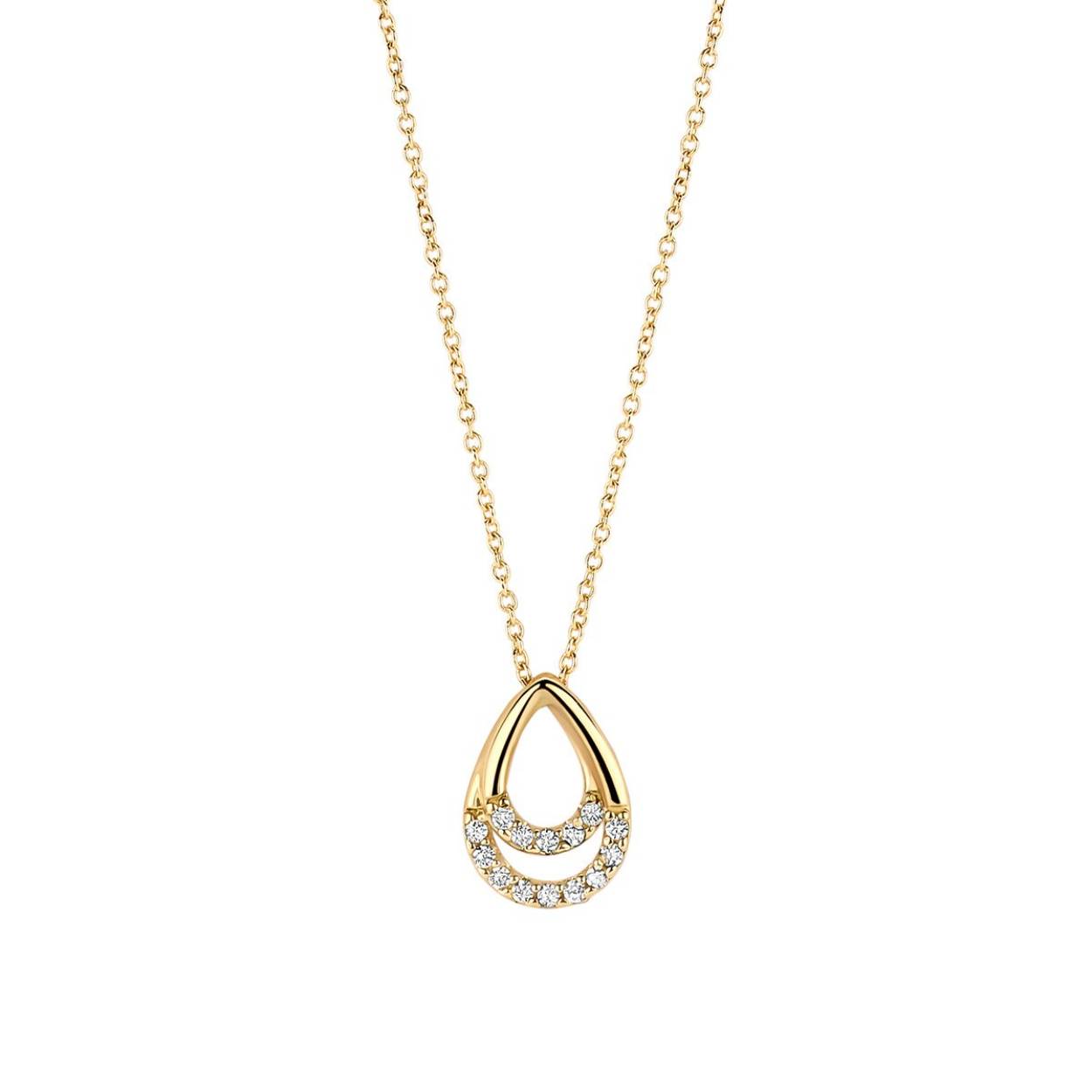 Blush - 14kt geelgouden collier bezet met zirconia's - 3195YZI 