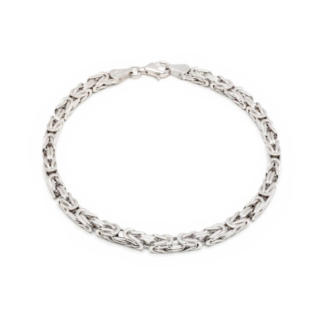 Koninklijke armband zilver 3,5 mm en 19 cm - 21 cm - gerhodineerd
