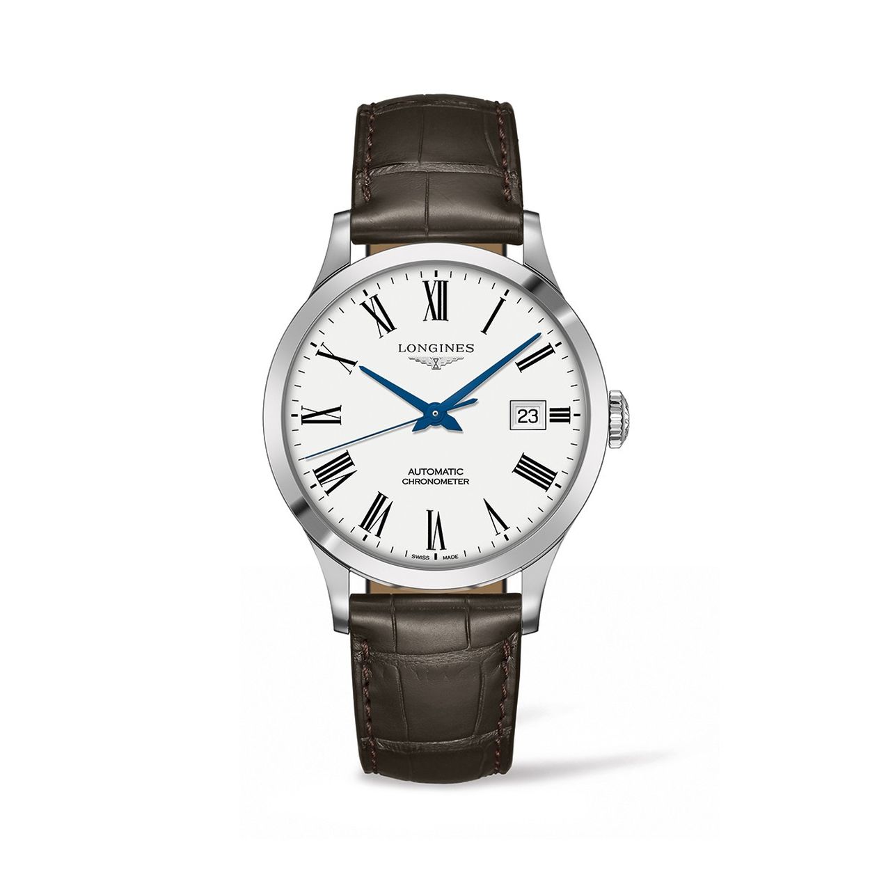 De Longines Record L28214112 is een stijlvol horloge met een klassiek design en hoogwaardige materialen. Dit horloge heeft romeinse cijfers en een  datumweergave. De beste manier om het te dragen is bij formele gelegenheden of als een verfijnde toevoeging aan je dagelijkse outfit. Maak je look compleet met de Longines Record L28214112!