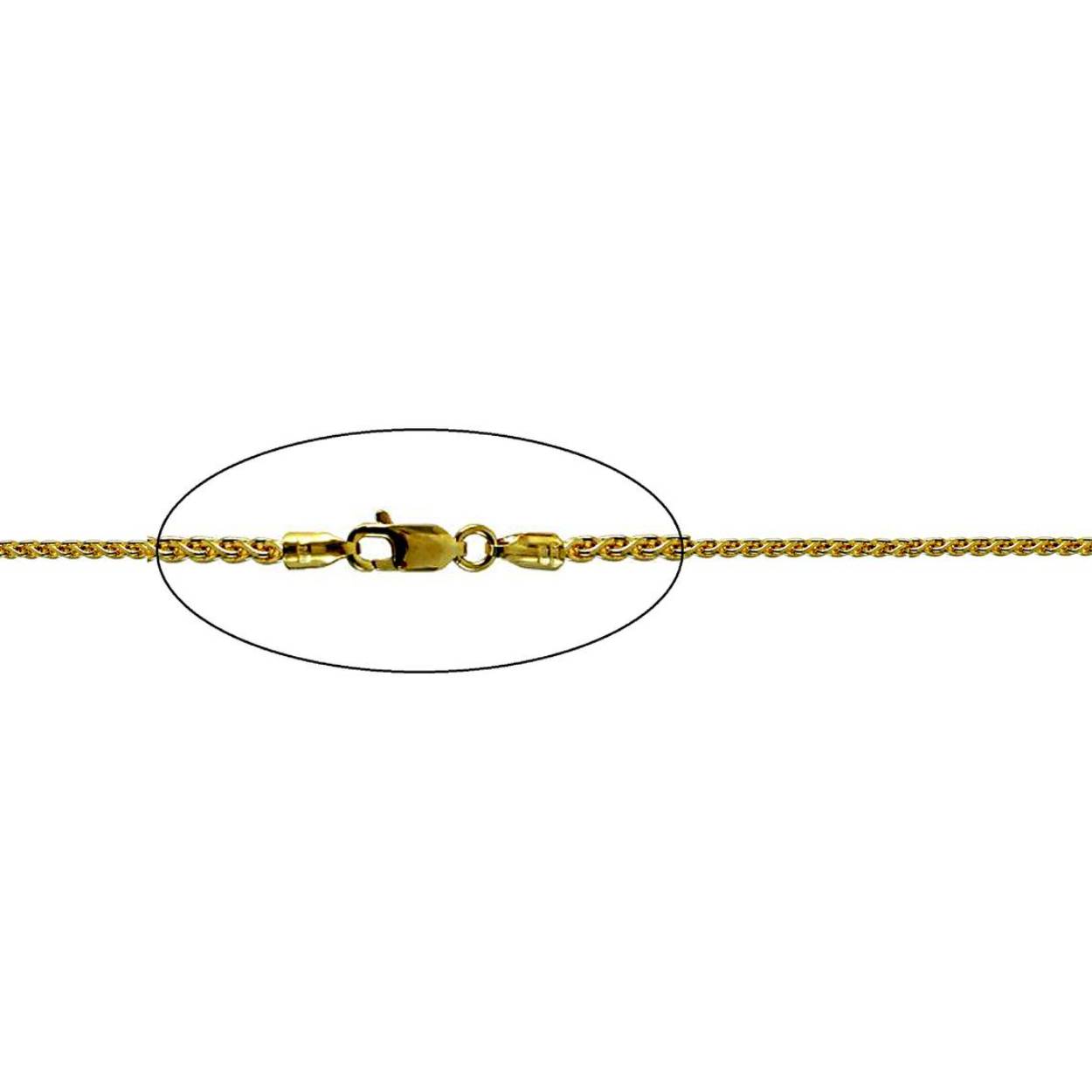 geelgoud collier tarweschakel vierkant 1.4mm dikte op 45 cm lengte