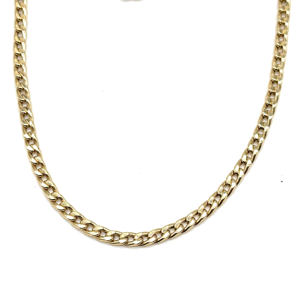 14k gouden gourmet ketting. ketting is 45cm lang en is 5mm breed en is 11 gram. 