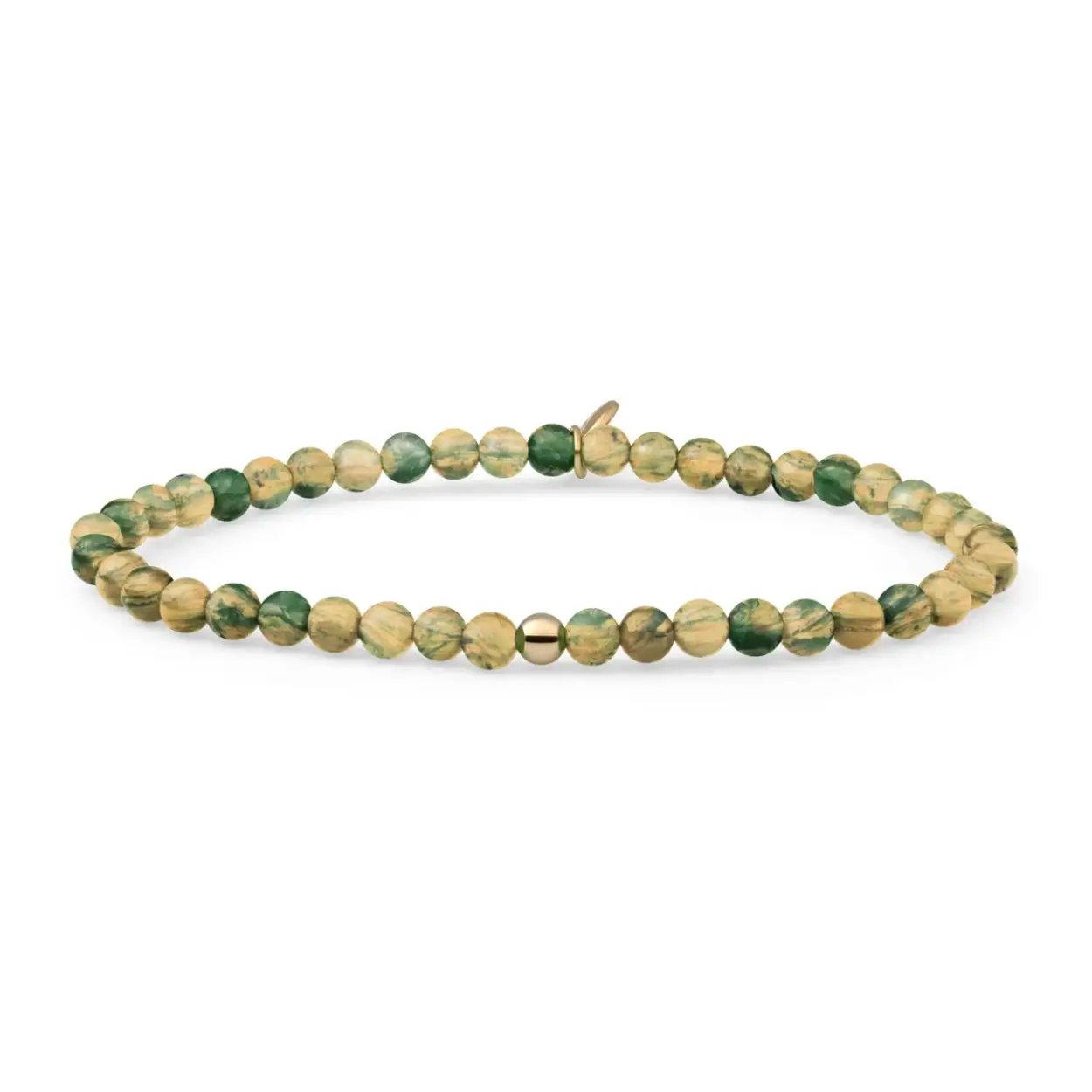 BRACELET HIDDEN GEM YAÁN JADE SATURNSMALL GOLD 4MM