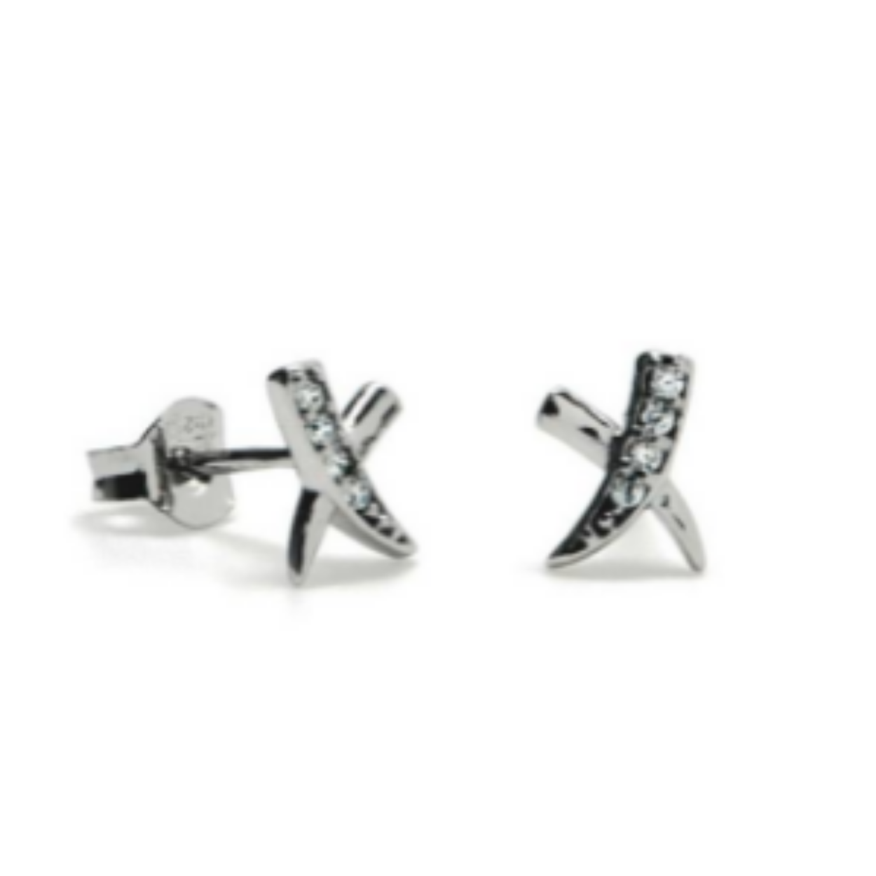 Oorknoppen zilver met zrkonia
