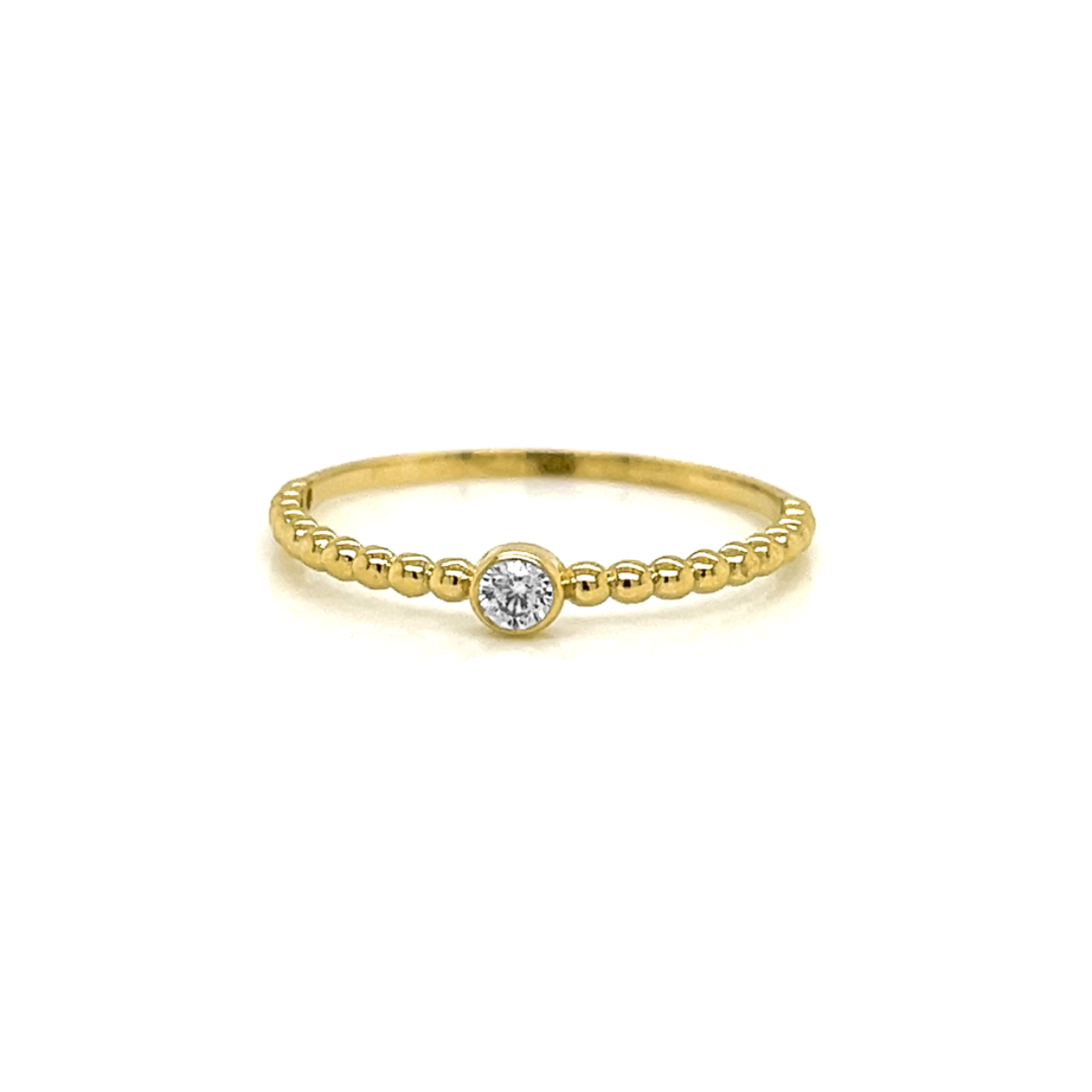 gouden aanschuif ring zirkonia mt.58