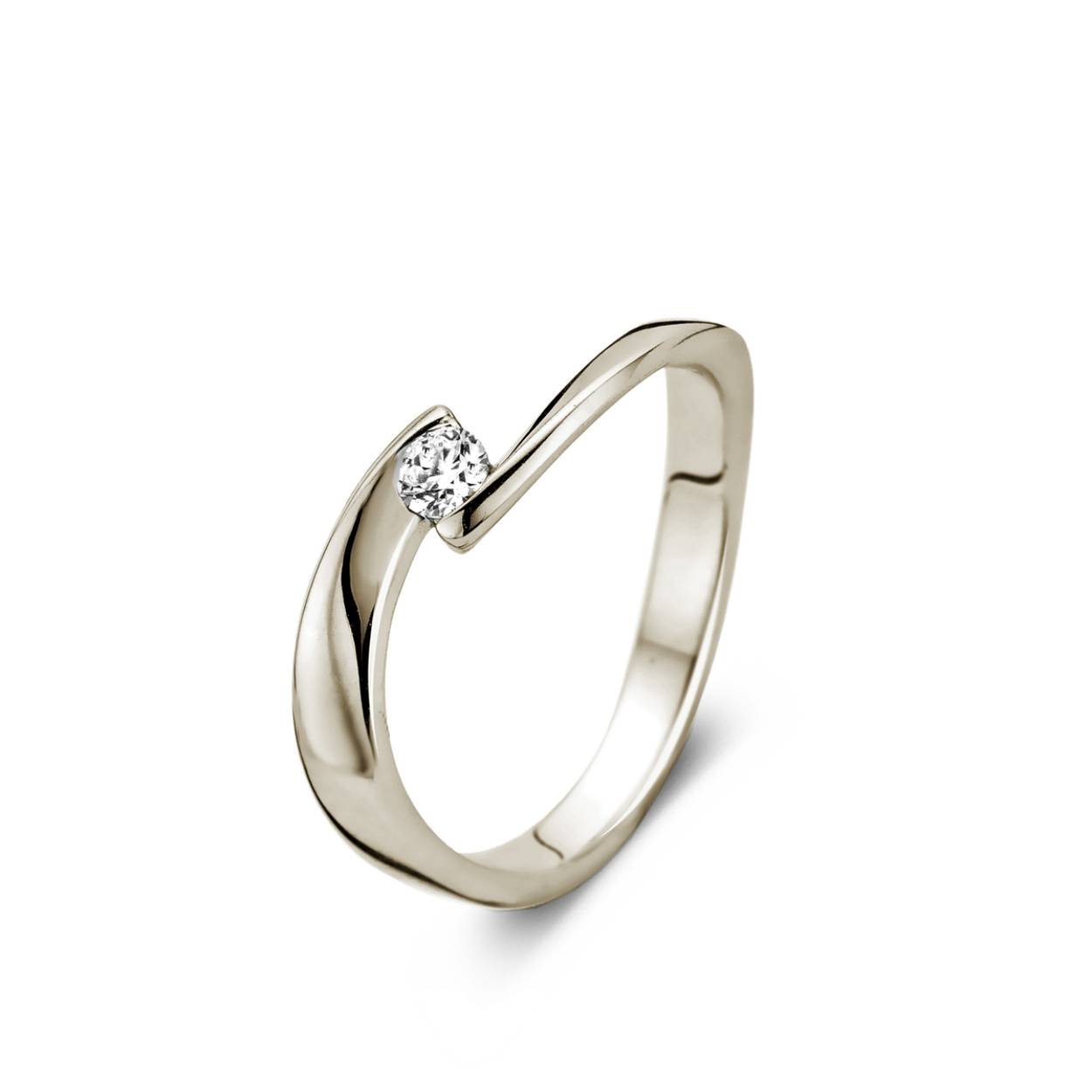 Naiomy ring wit goud 18kt.
Diamant(en) briljant slijpsel 0.09 ct