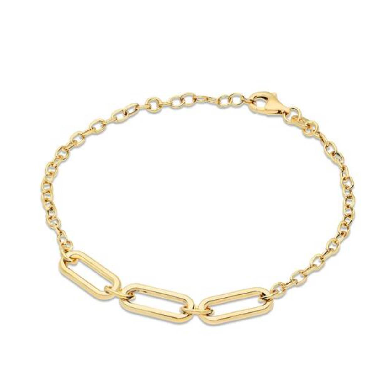 Zilver vergulde armband in box link schakel 