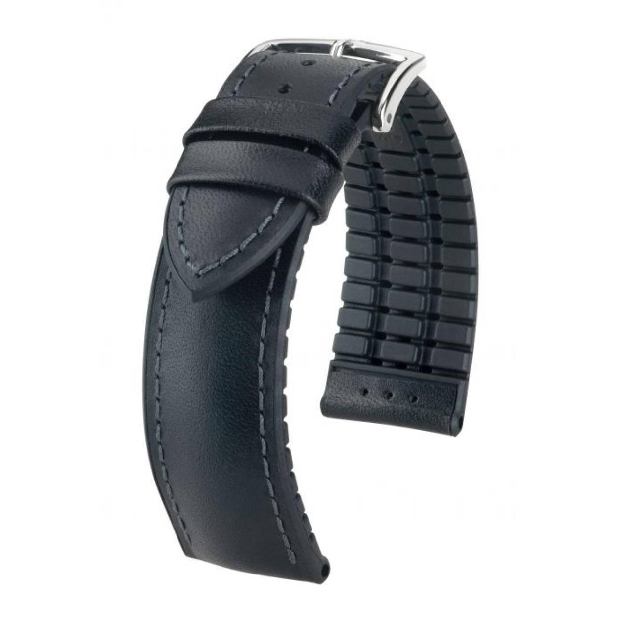 Wat zou onze sportcategorie zijn zonder onze JAMES lederen armband van natuurlijk, plantaardig gelooid Italiaans kalfsleder? Met de HIRSCH Premium caoutchouc kern is dit armband een must voor elke sportief-elegante horlogeliefhebber. De speciale geometrie en de concave structuur van de HIRSCH Premium caoutchouc kern zorgen ervoor dat vocht dat zich ontwikkelt snel kan verdampen en dat de huid optimaal kan ademen.

Het design van onze JAMES wordt gecompleteerd door een geaccentueerde gepatenteerde naad, een ingewerkte vaste lus en de hoogwaardige edelstalen gesp in HIRSCH Classic Design.