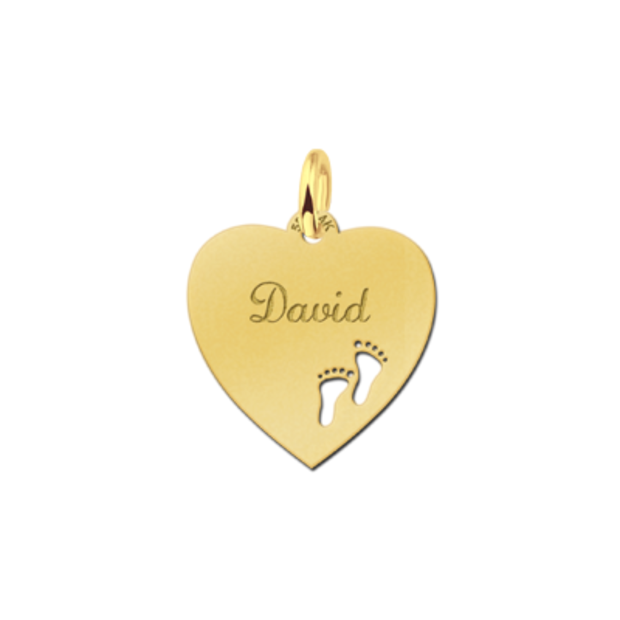 14 karaat geel gouden hart hanger met opengewerkte voetjes.
Afmeting van deze hanger: 17x17MM

Deze hanger kan u bestellen met naam/woord naar keuze.
U kan bij het afrekenen, bij het kopje opmerkingen vermelden welke naam/woord er op gegraveerd mag worden. (bijvoorbeeld: David)

Bij eventuele andere vragen kan u contact met ons opnemen.

Levertijd ongeveer: 14 dagen.
U word op de hoogte gehouden over het leveringsproces.

Is deze mooie hanger van goud een cadeautje voor jezelf of voor iemand anders?
Bekijk ons assortiment voor bijpassende sieraden.