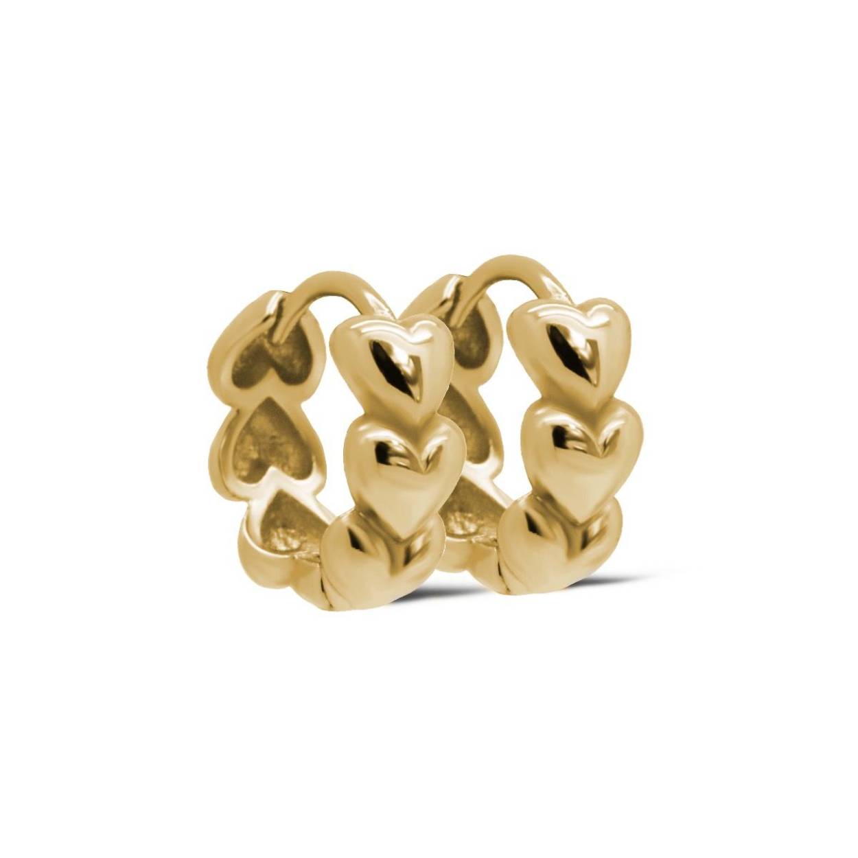 Karma Jewelry oorringen Connected Hearts 13mm goldplated