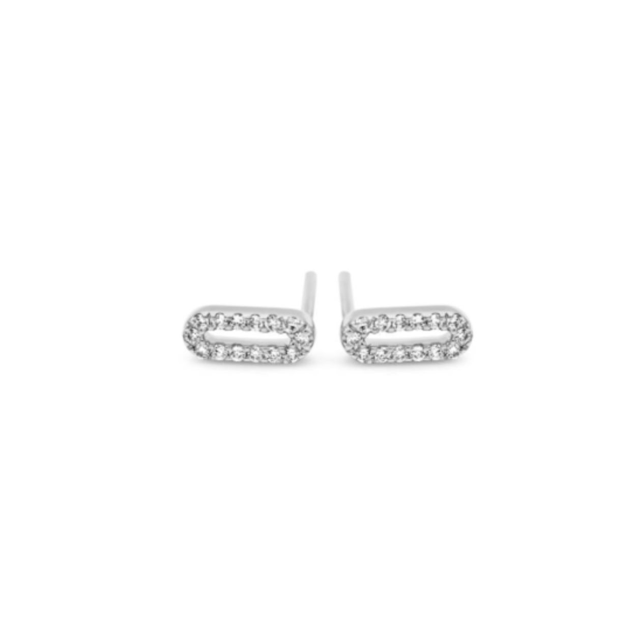 Witgouden oorstekers 18Kt met diamant 0.10ct