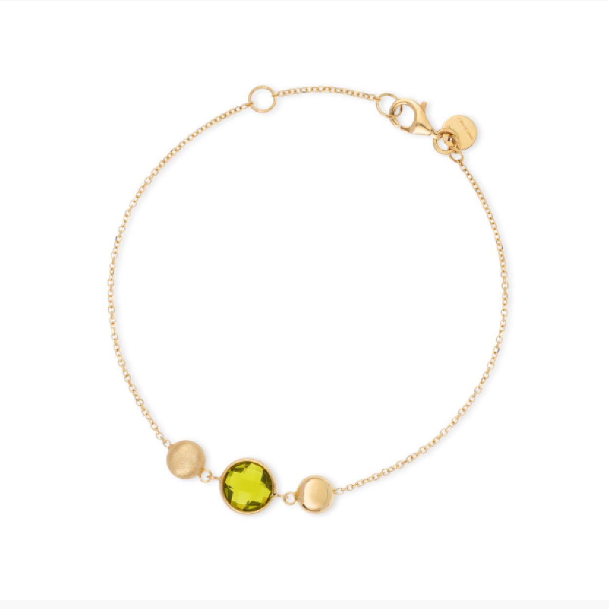 Deze ring is van het merk Italo Bottene. De kleur van het sieraad is geelgoud. Dit sieraad bevat de edelsteen: quartz. De kleur van deze edelsteen is: peridot groen.
