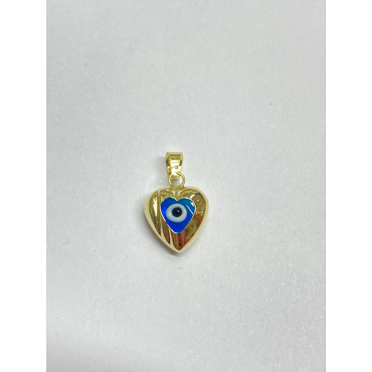 14 Karaat geel gouden hanger hart vorm Nazar oog 